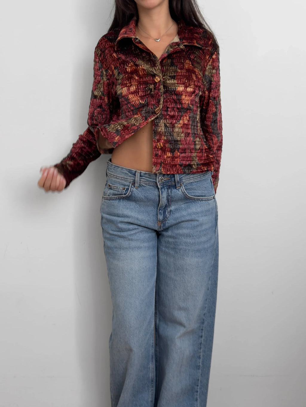 Patterned Velvet Shirt