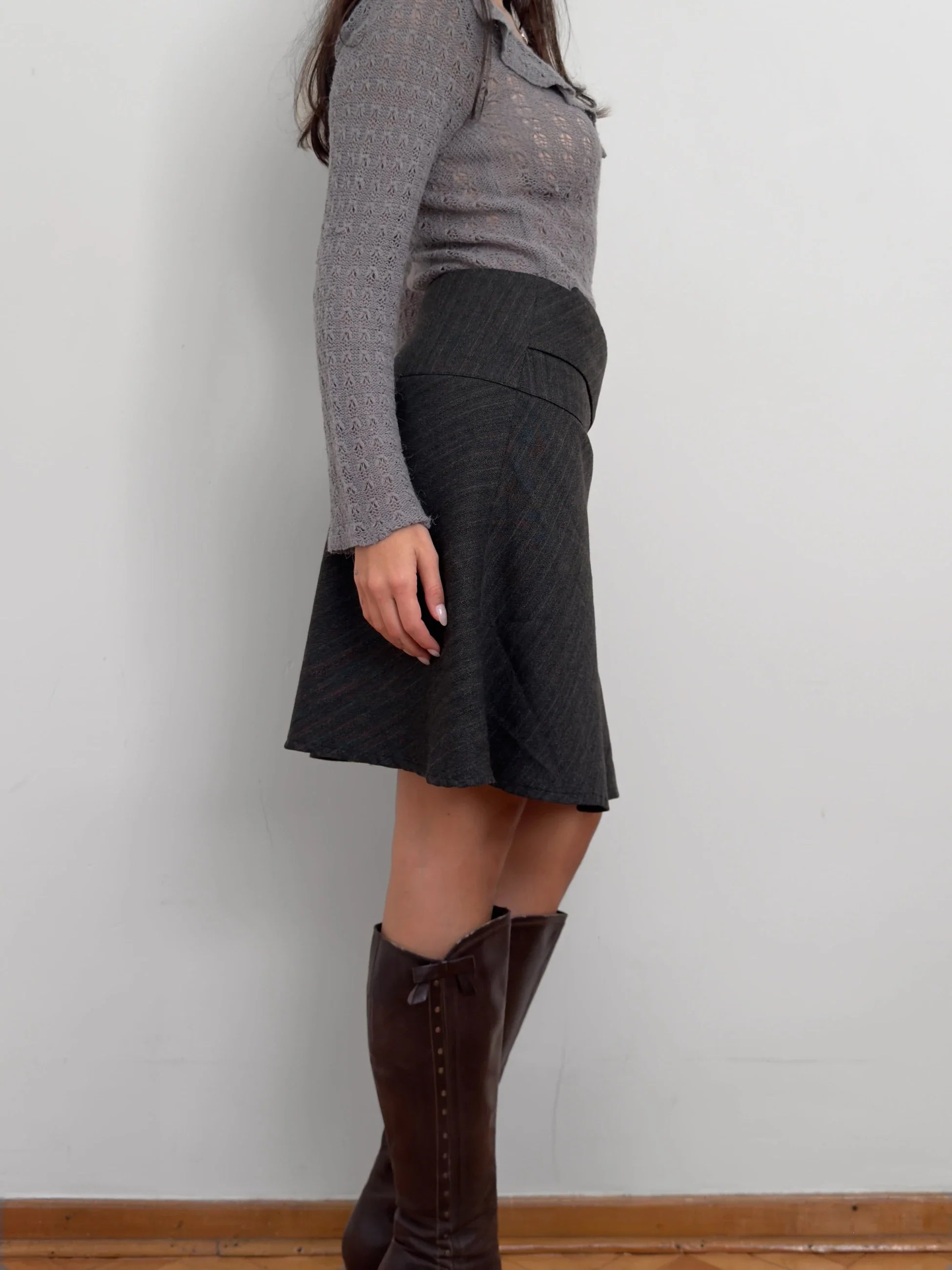 Grey Wool Skirt