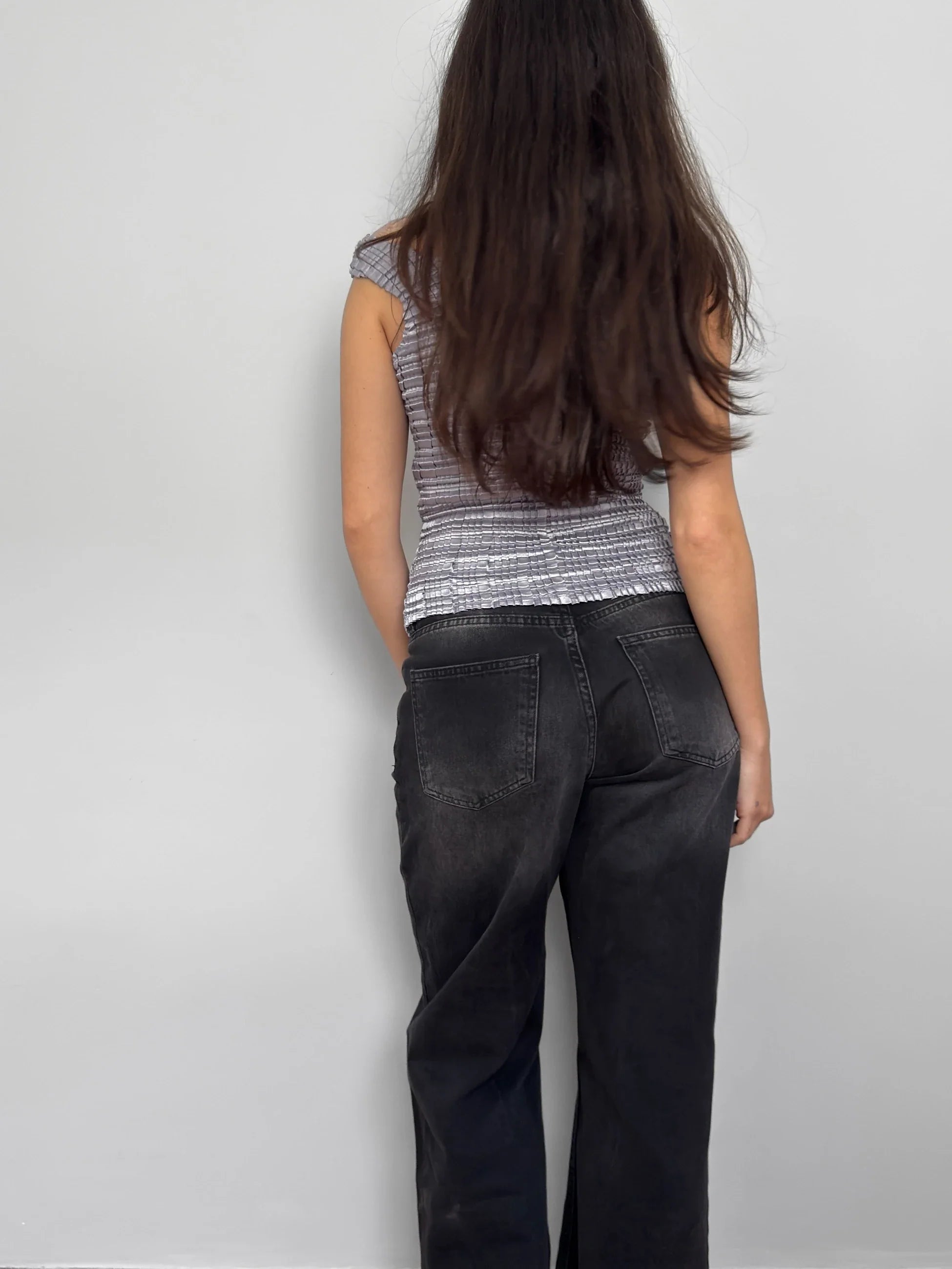 Pleated Silver Blouse