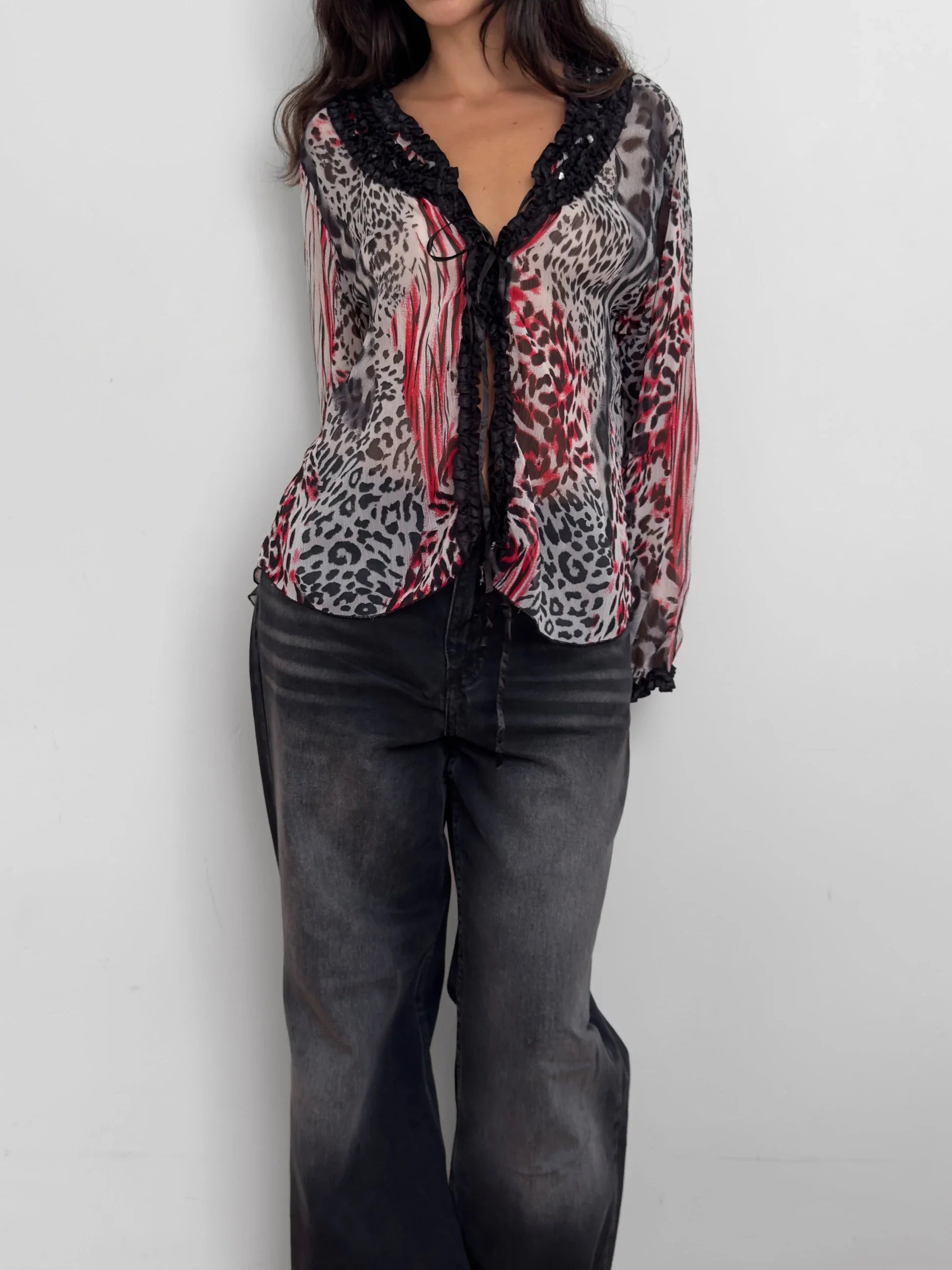 Patterned Chiffon Blouse
