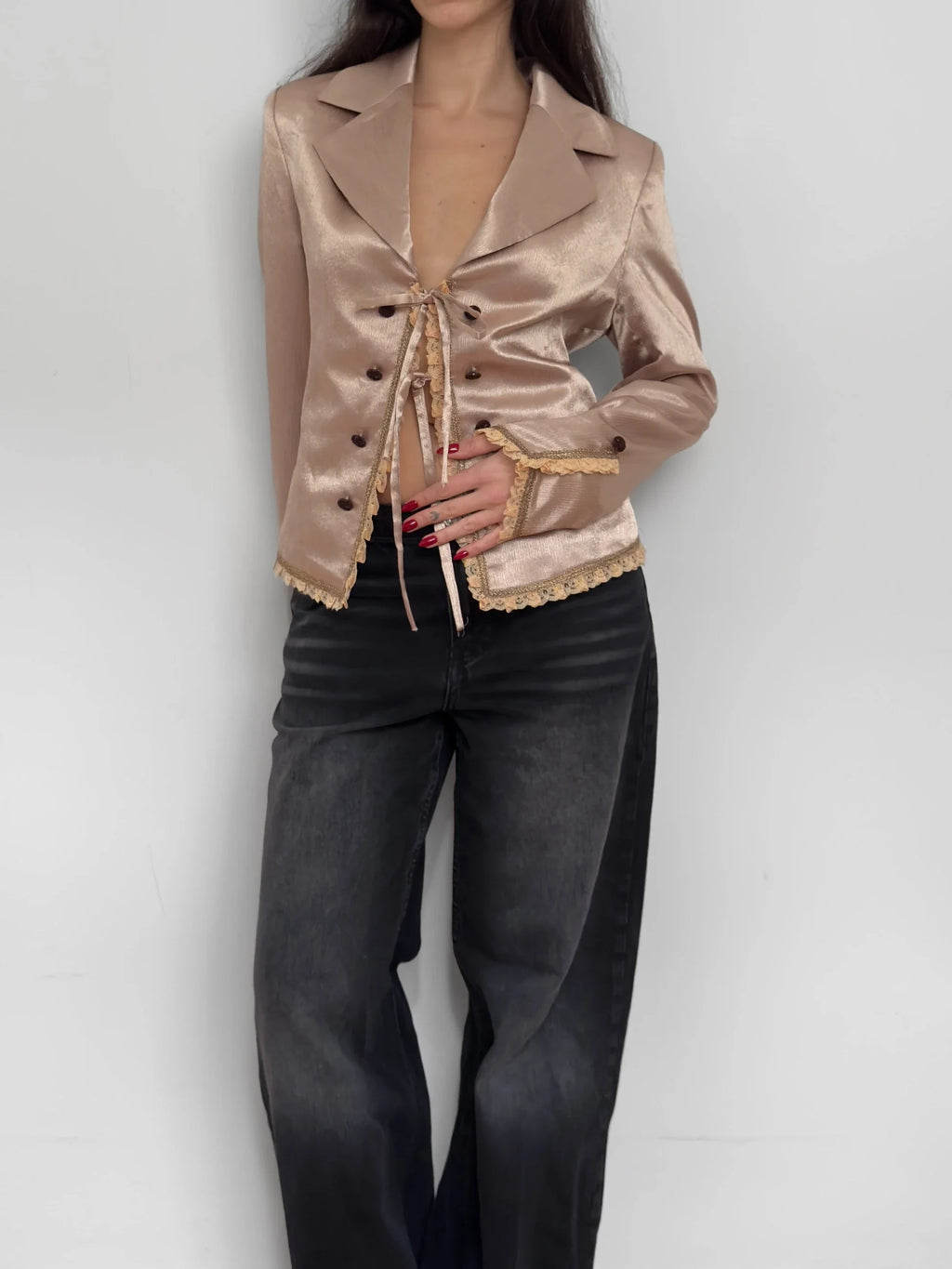 Lace Satin Jacket