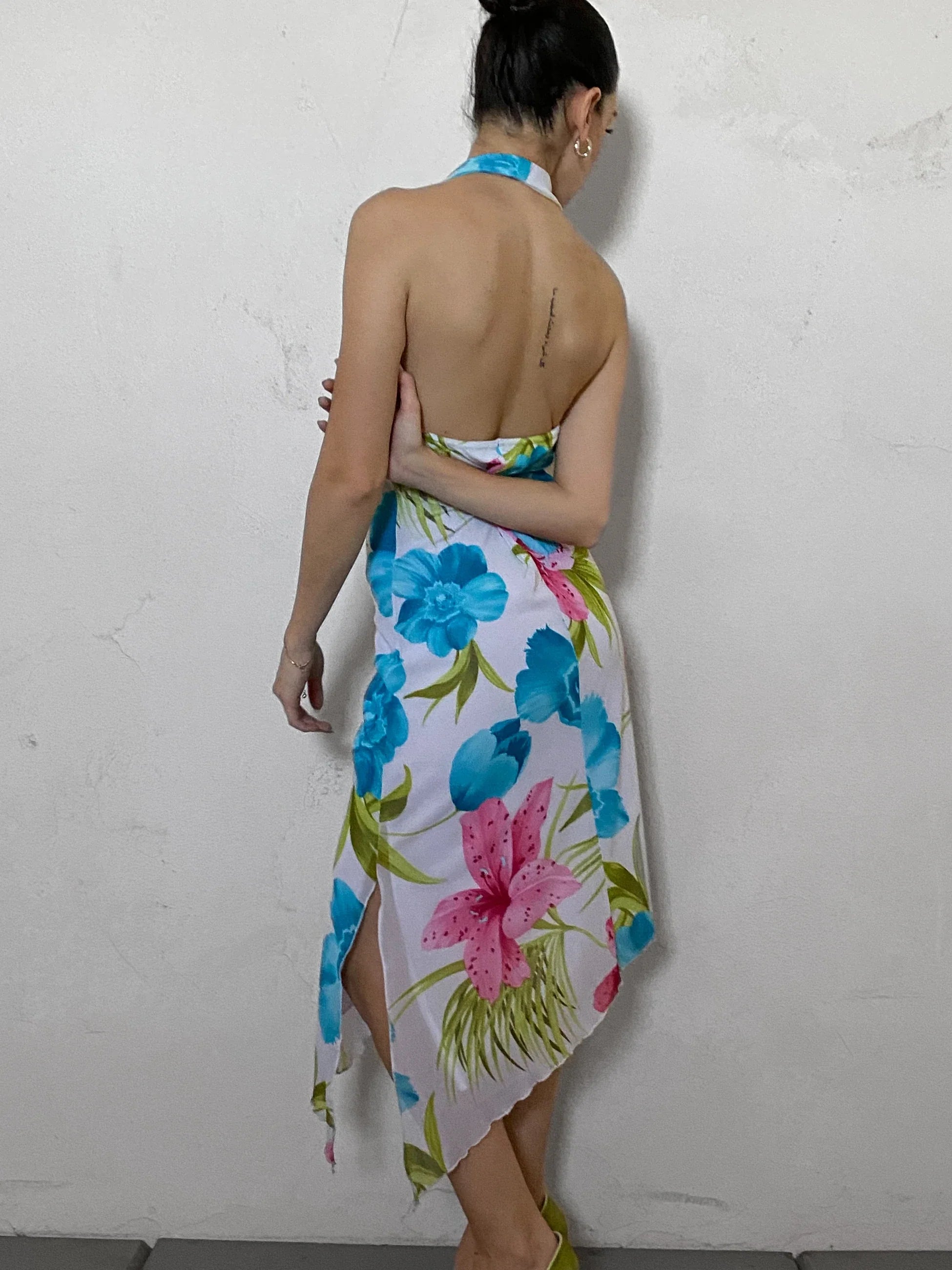 Floral Halter Neck Dress