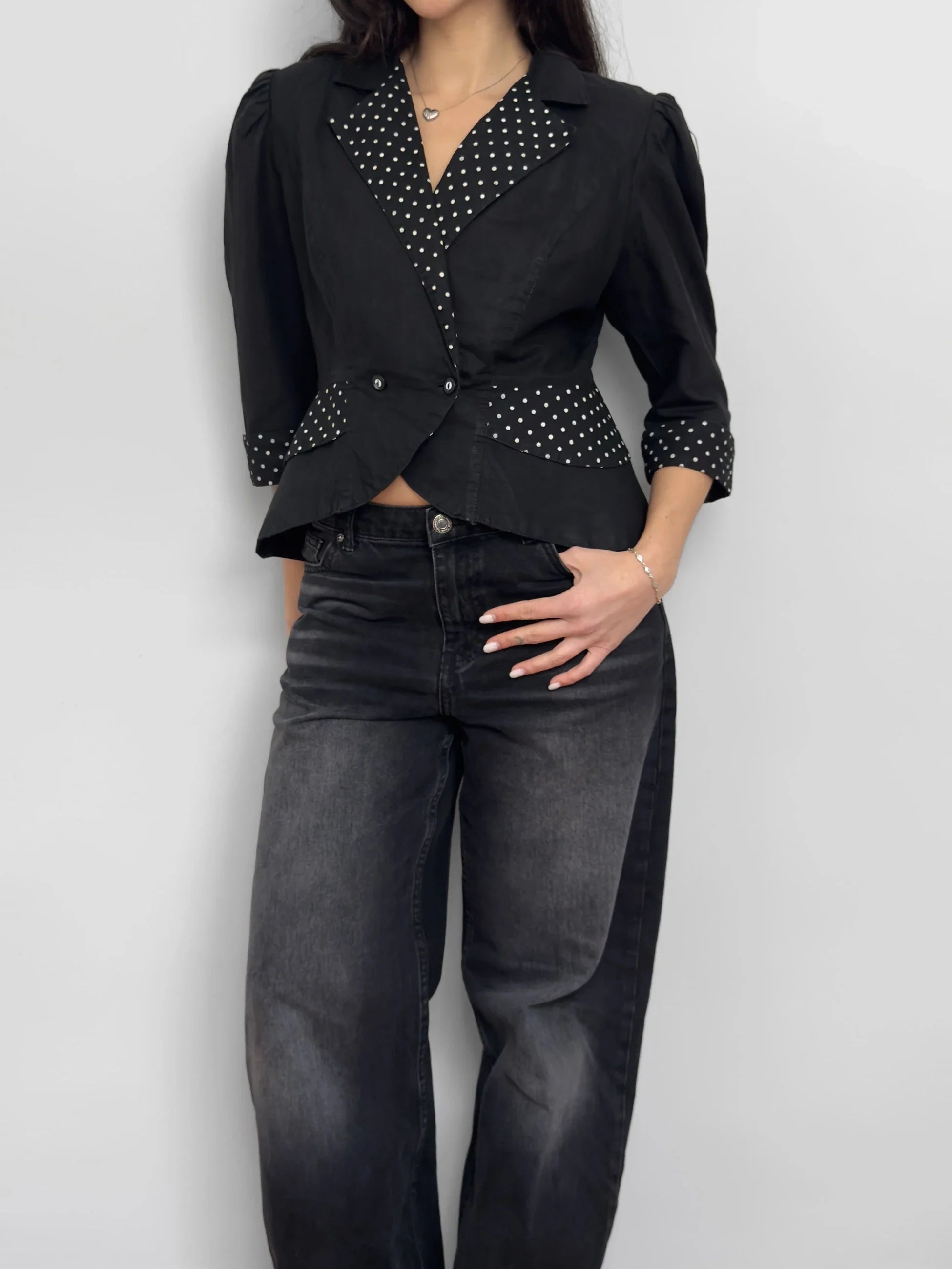 Polka Dot Linen Jacket