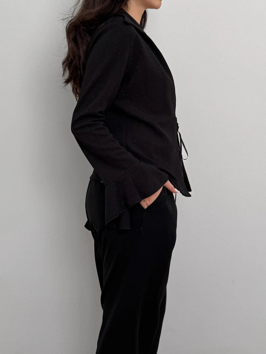 Black Glitter Thin Jacket