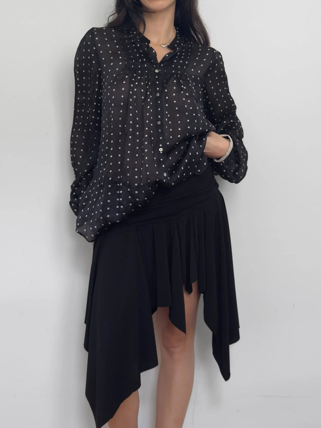 Polka Dot Silk Shirt