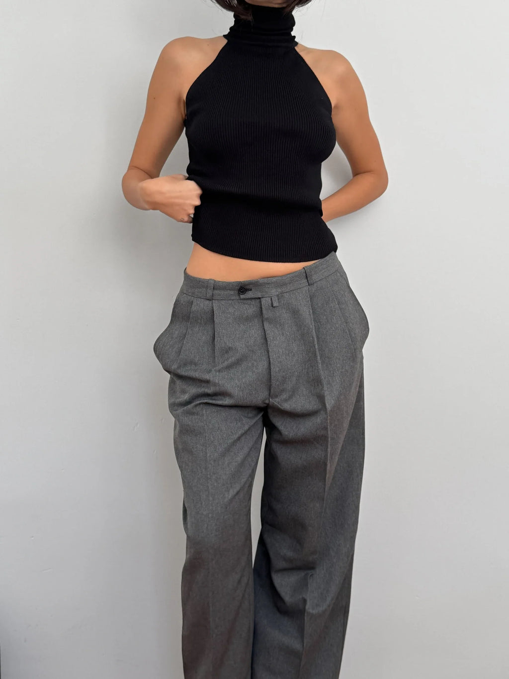 Black Knit Turtleneck Pullover