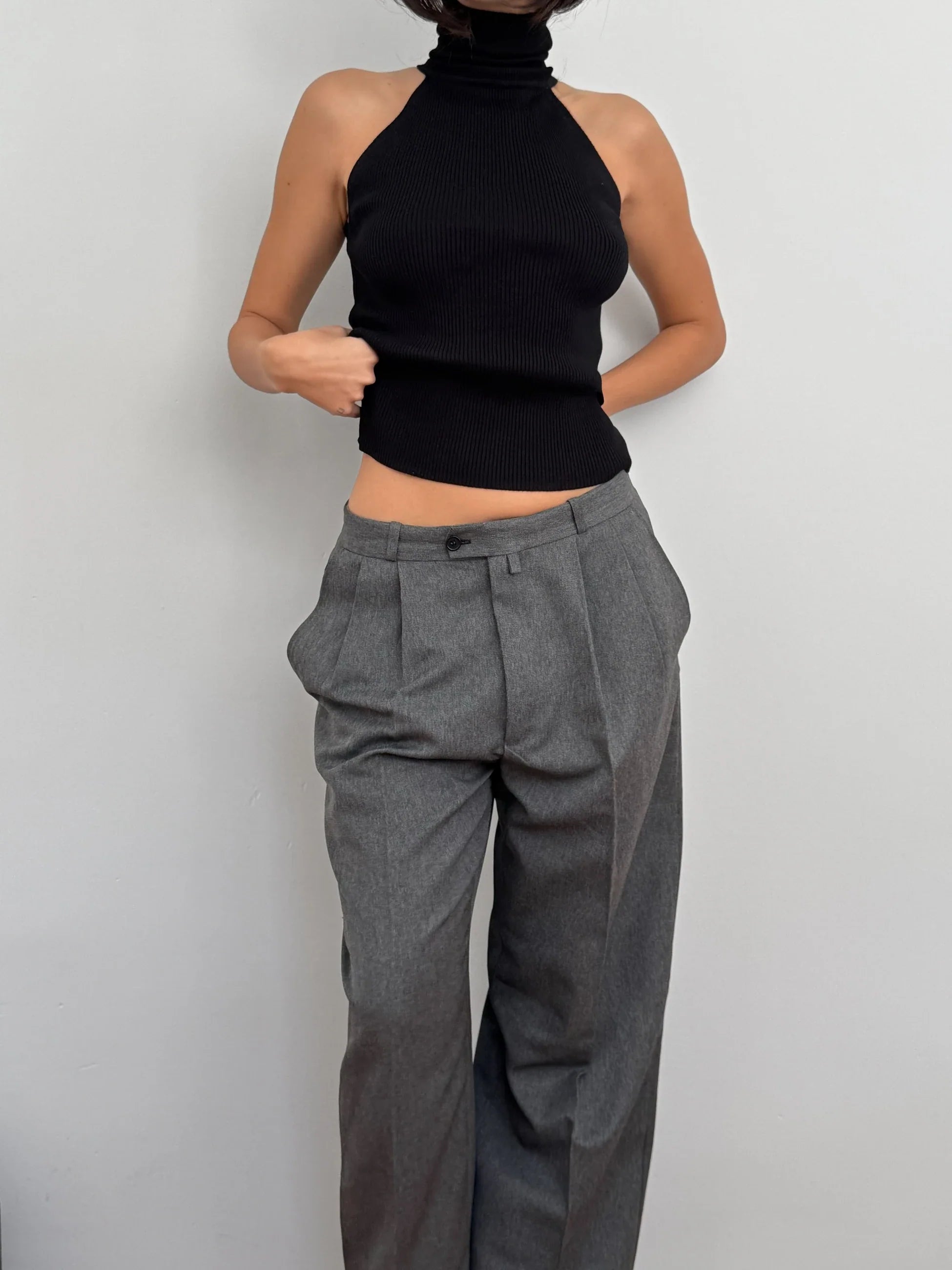 Black Knit Turtleneck Pullover