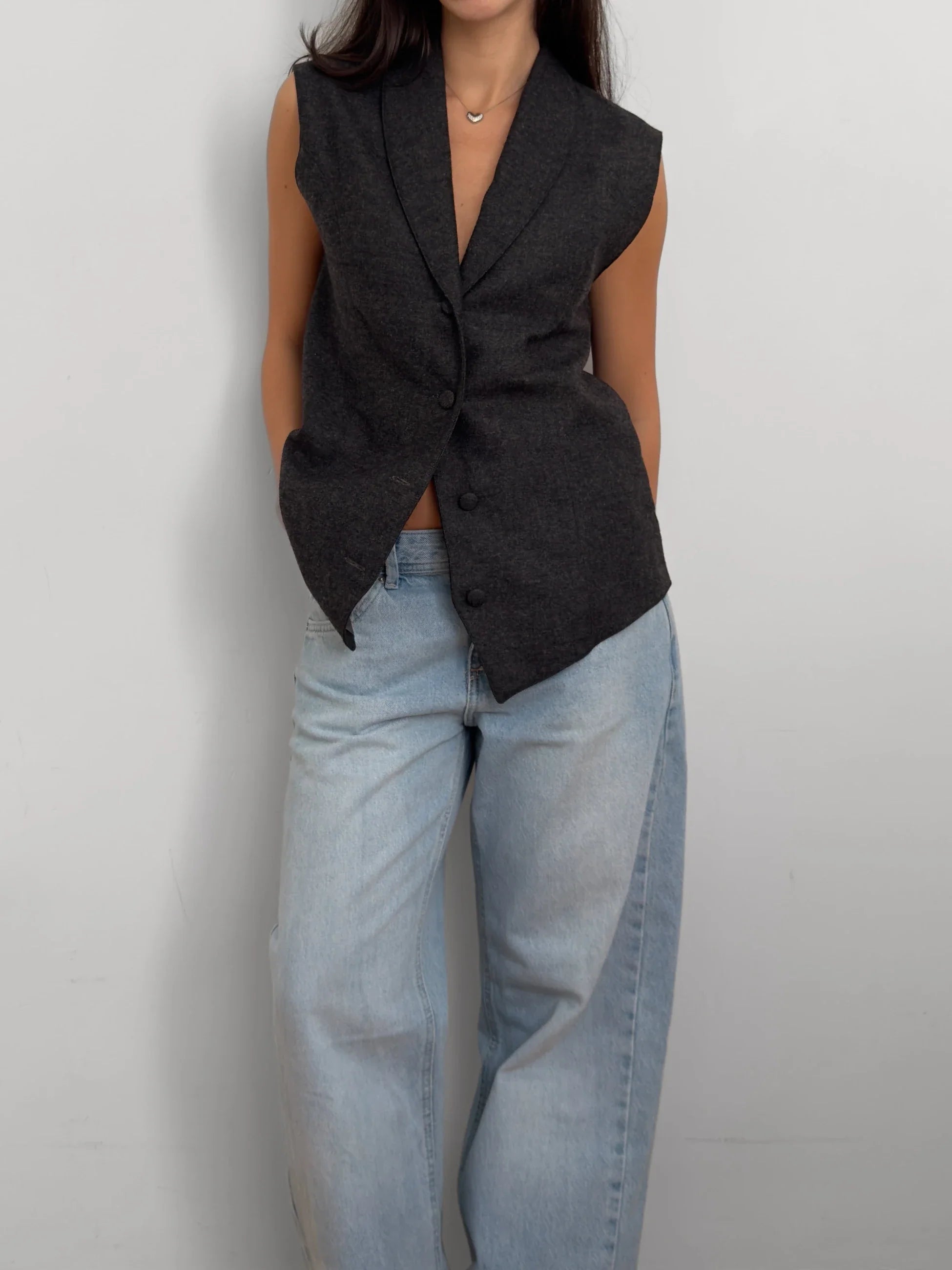 Grey Wool Vest