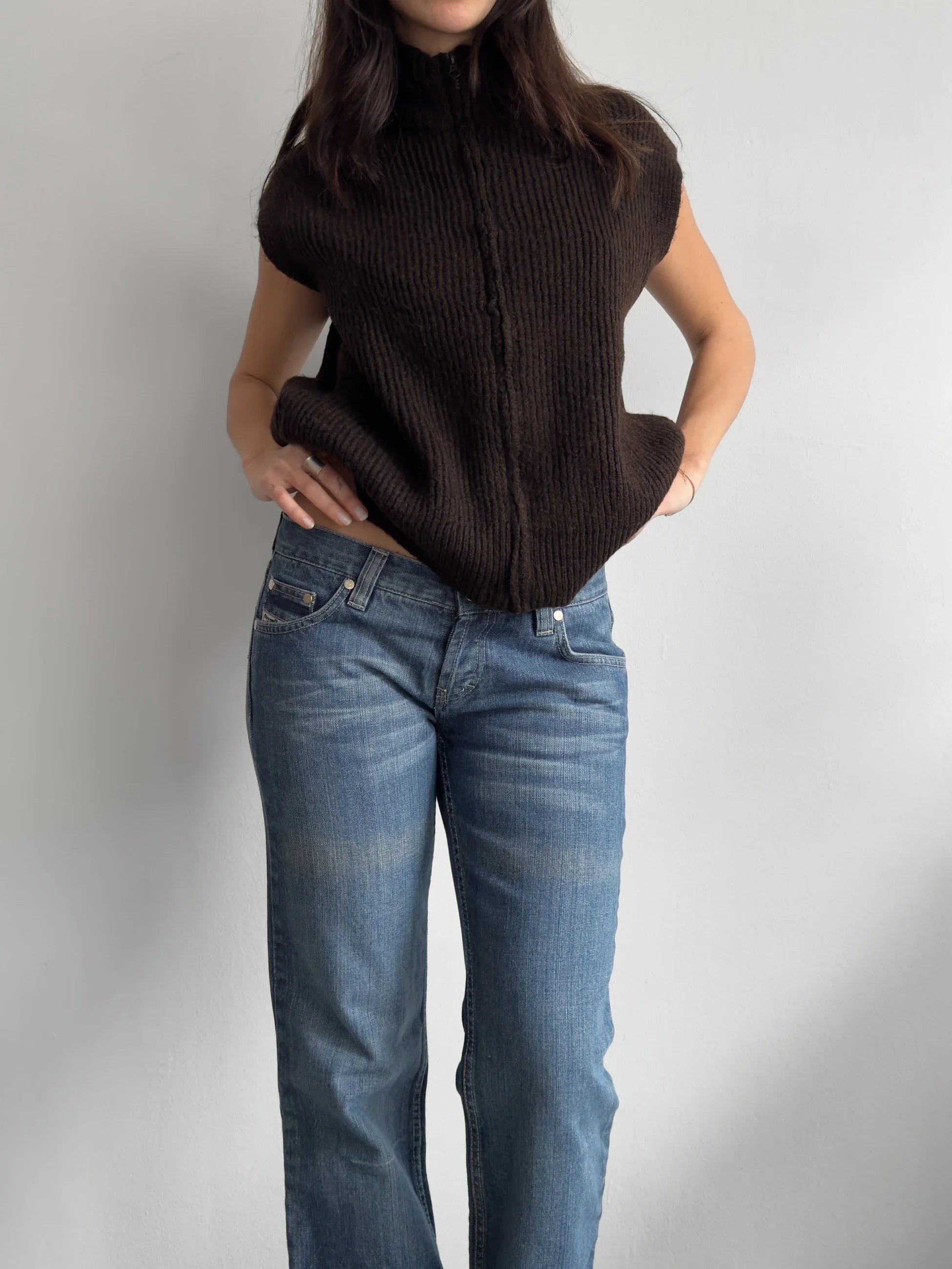 Brown Zipped Pullover