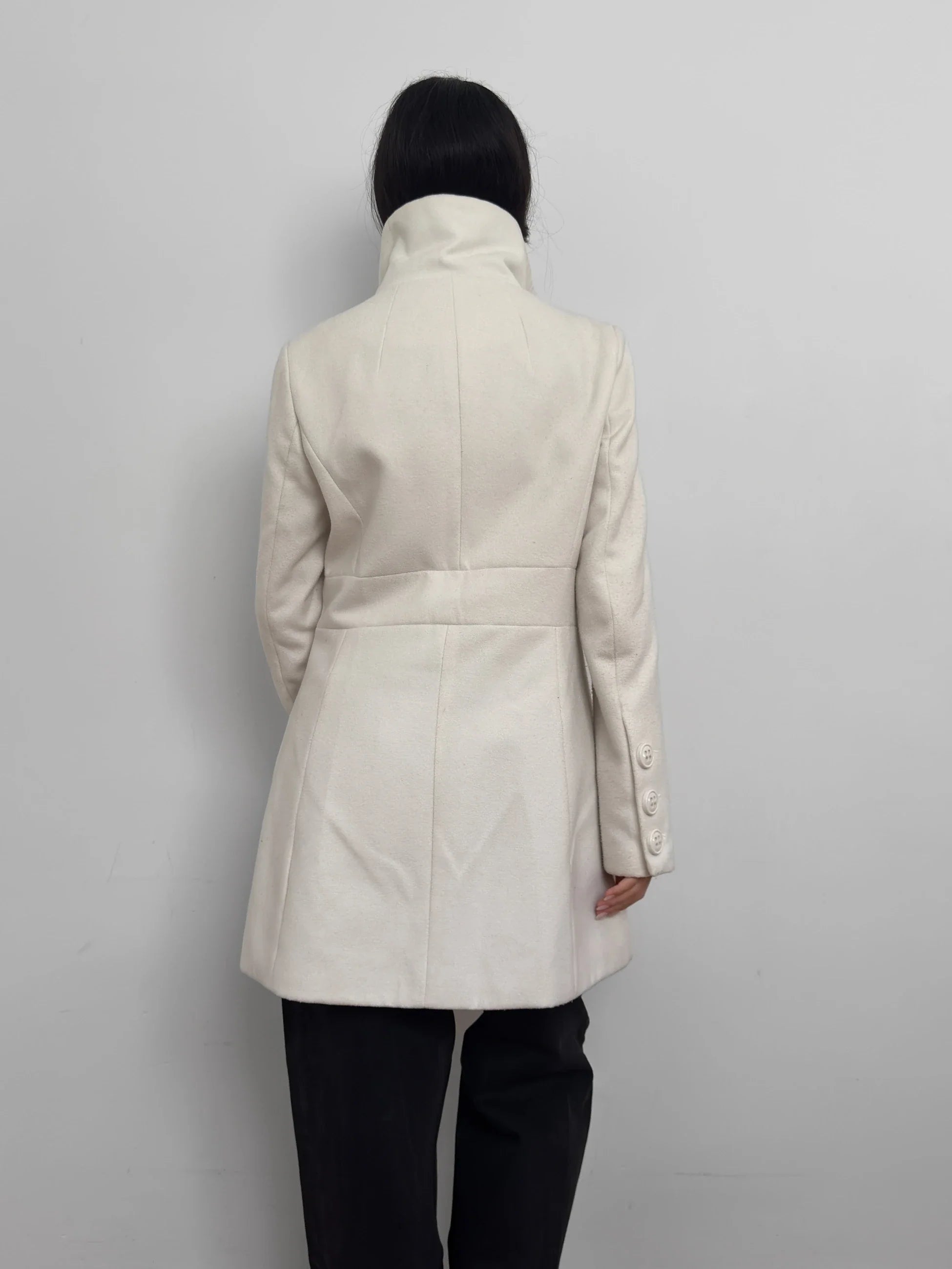 Ecru Wool Blend Coat