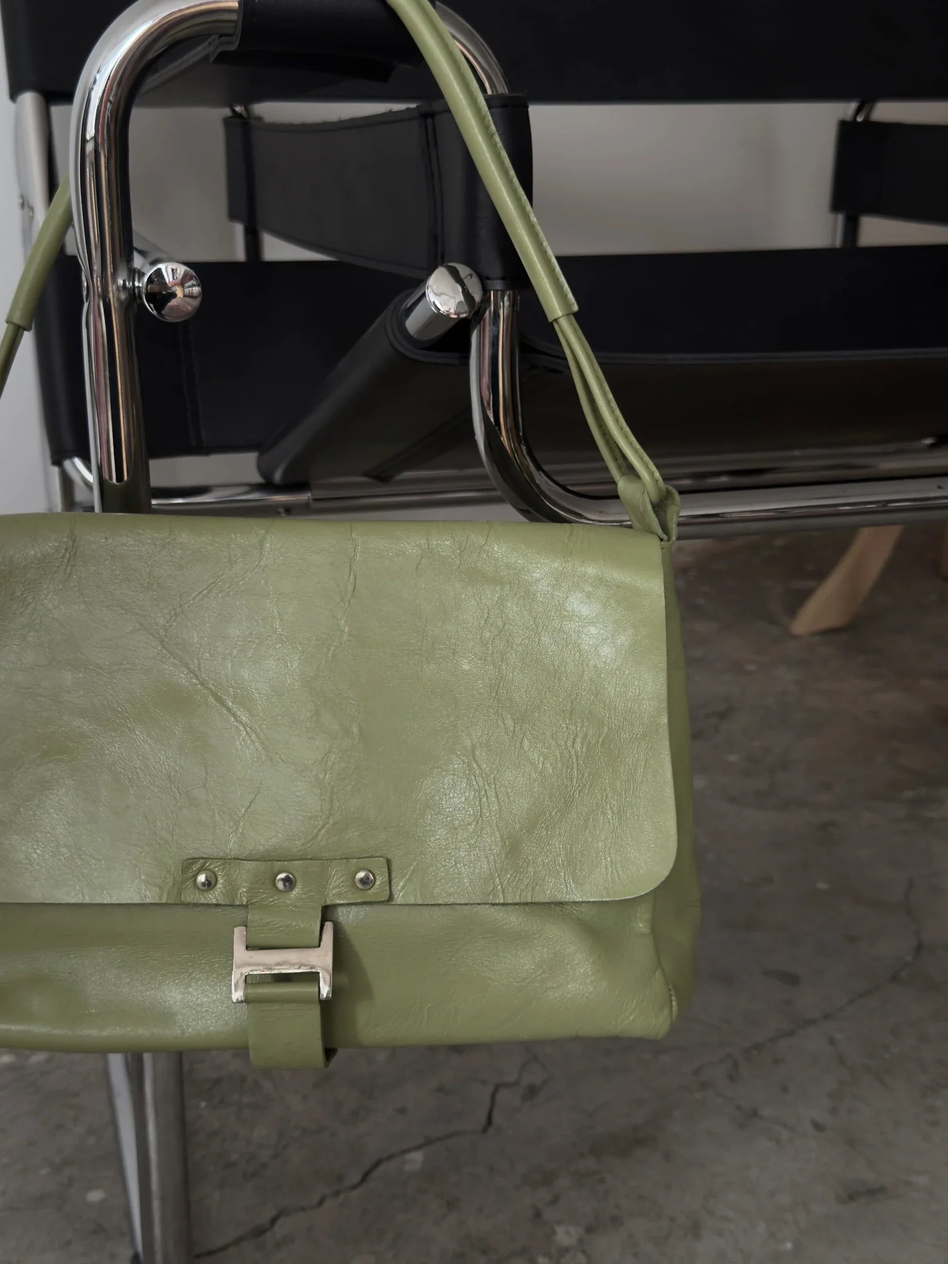 Olive Green Leather Bag