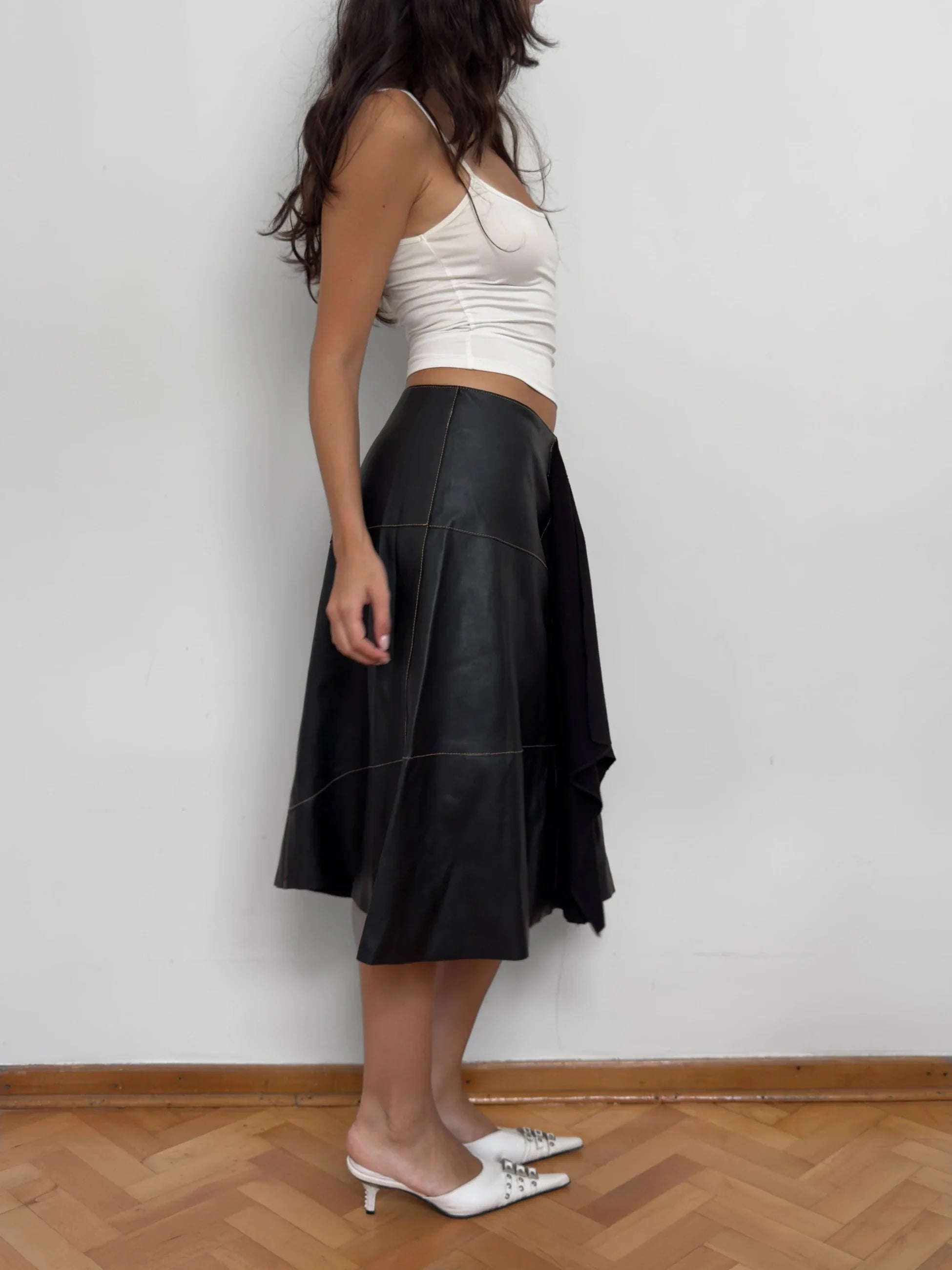 Faux Leather Skirt