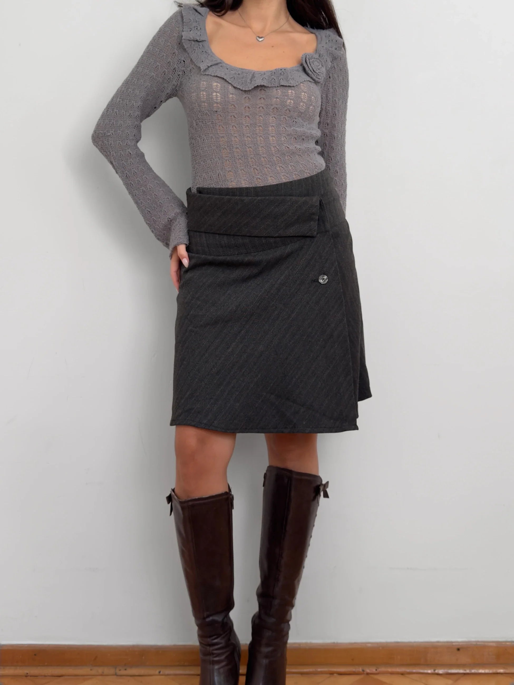 Grey Wool Skirt