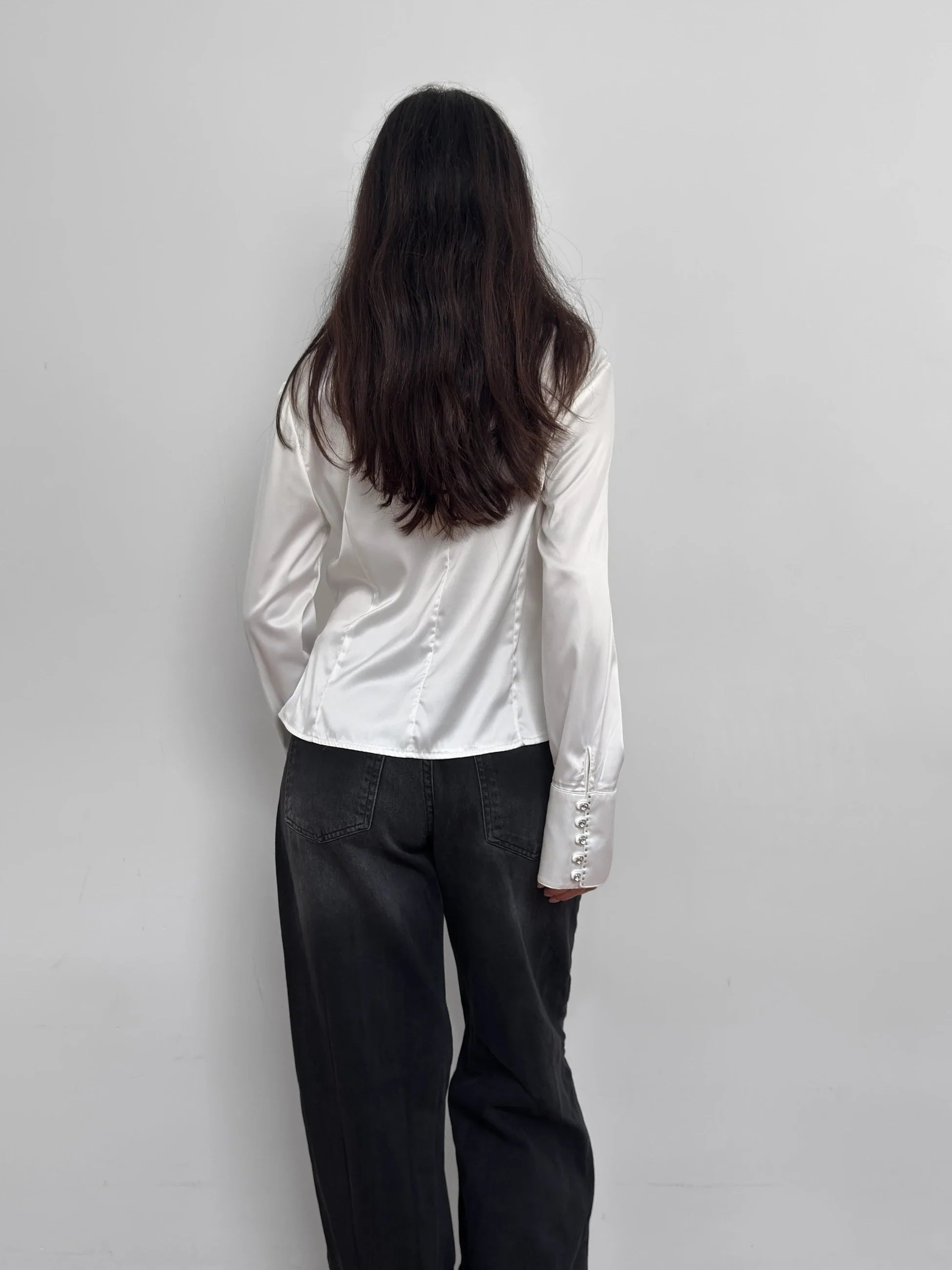 Draped Satin Shirt