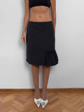 Ruffle-Detailed Midi Skirt