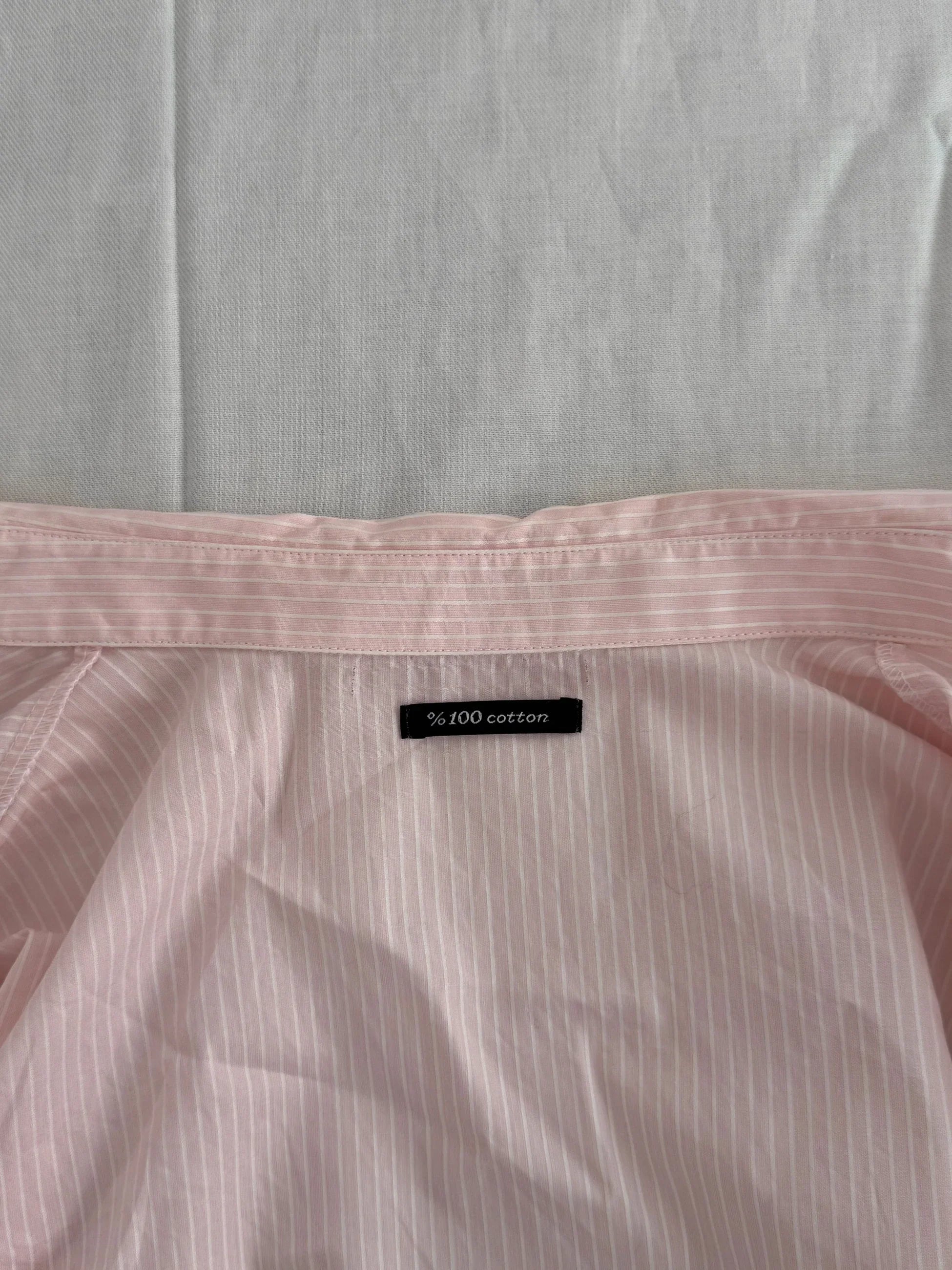 Collar-Detailed Striped Shirt