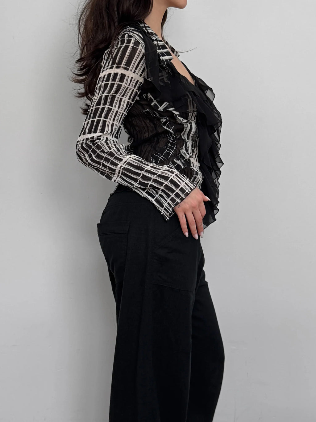 Ruffled Chiffon Shirt