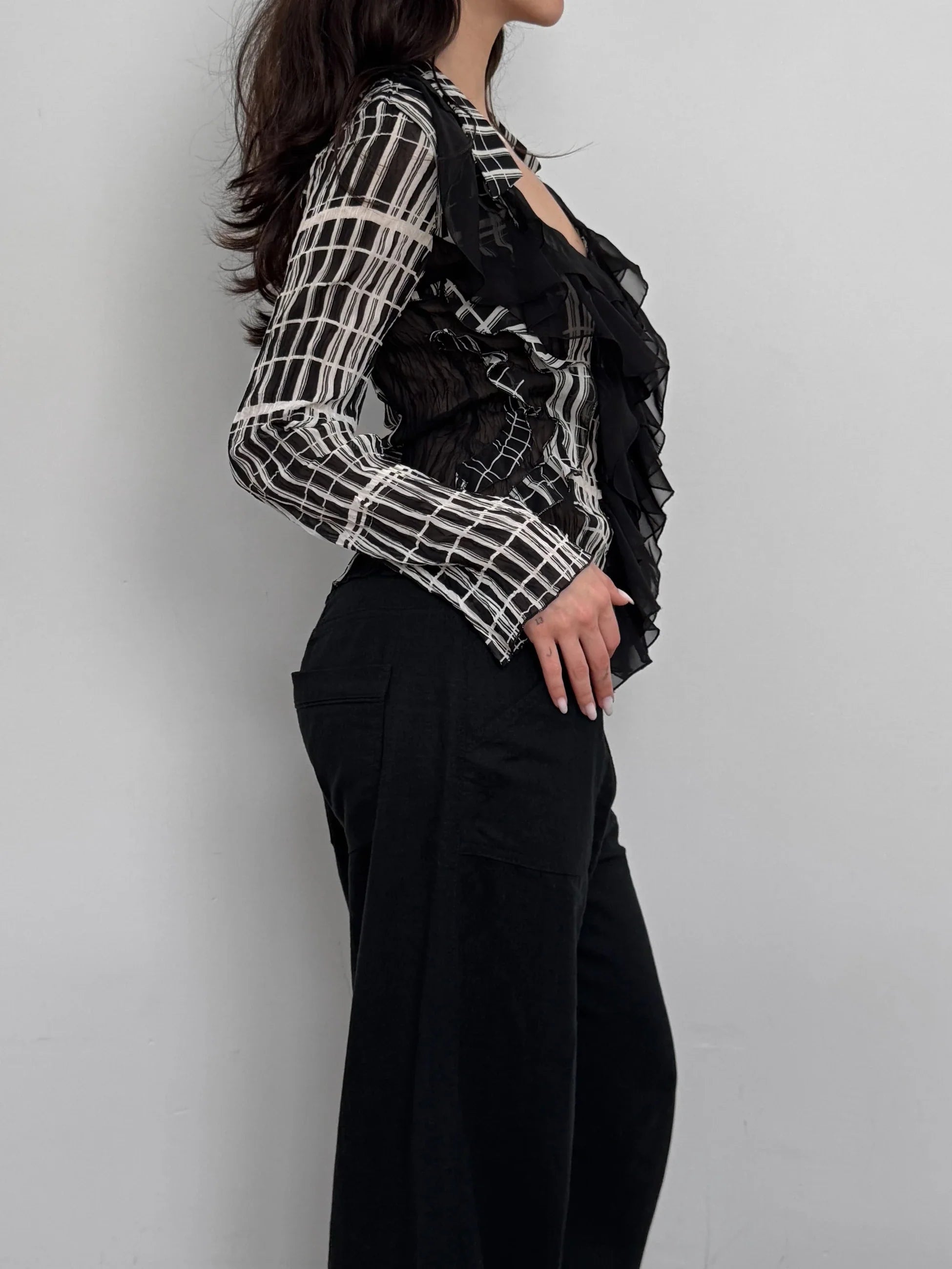 Ruffled Chiffon Shirt
