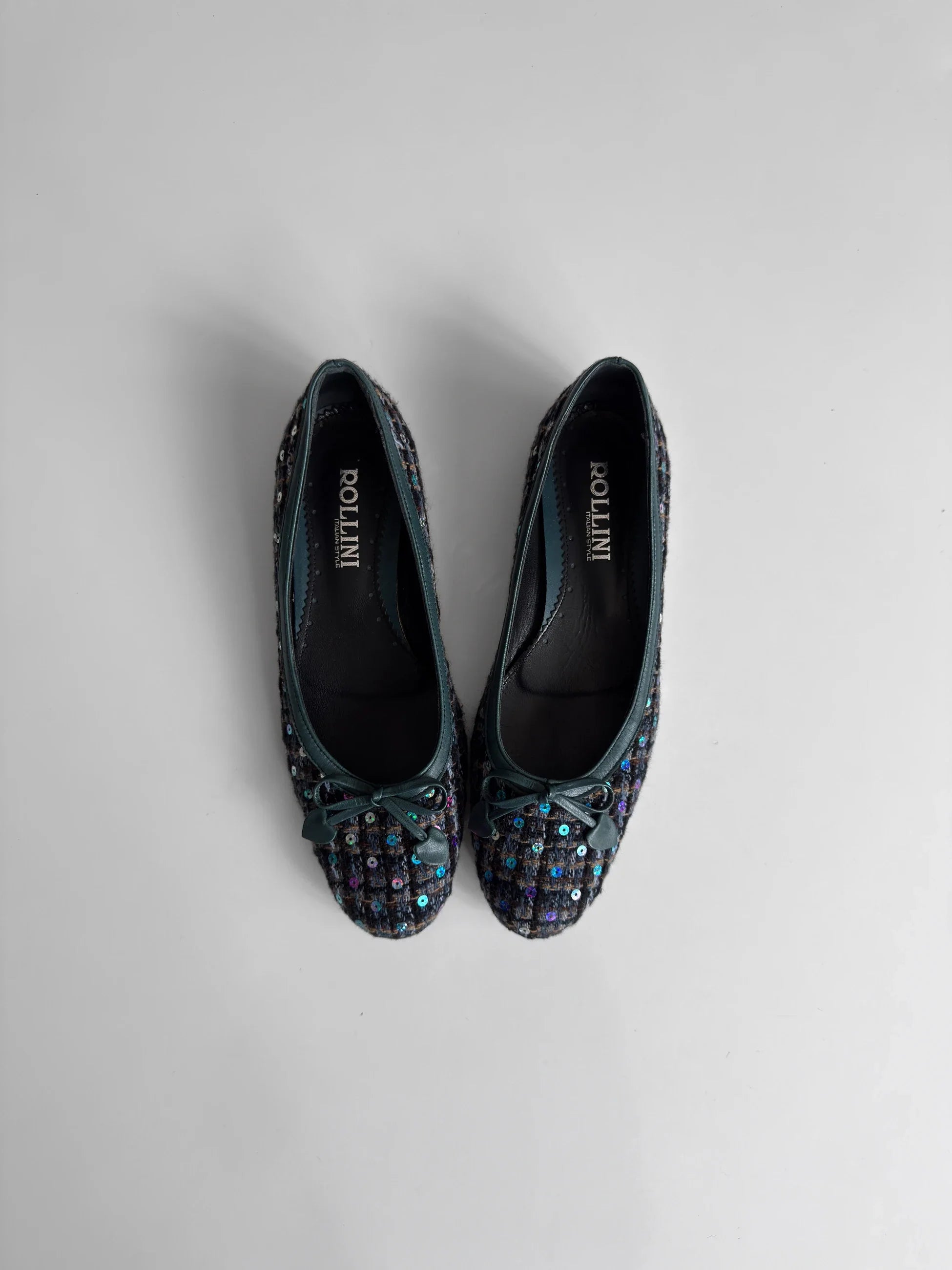 Sequin Tweed Flats