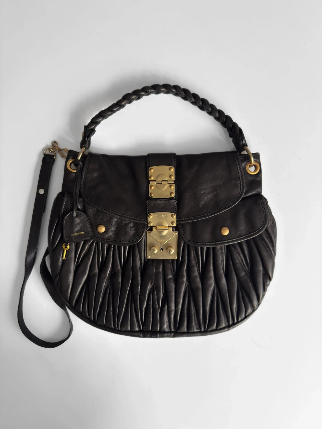 Miu Miu Coffer Matelassé Hobo Bag
