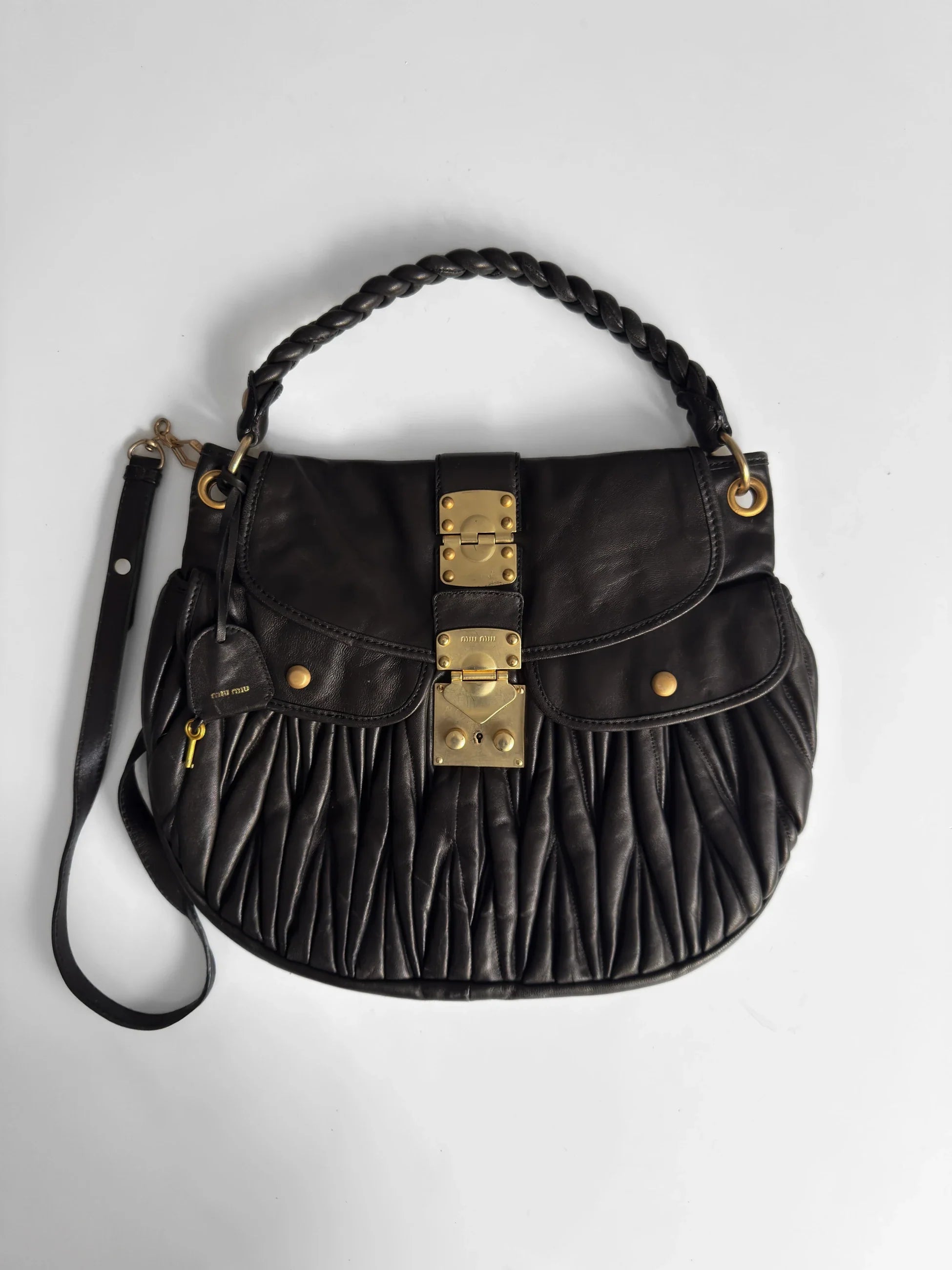 Miu Miu Coffer Matelassé Hobo Bag