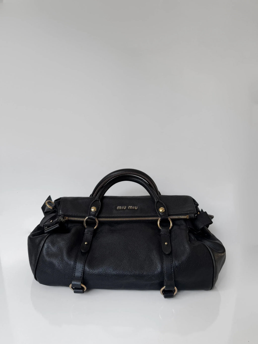 Miu Miu Vitello Lux Bow Satchel Bag