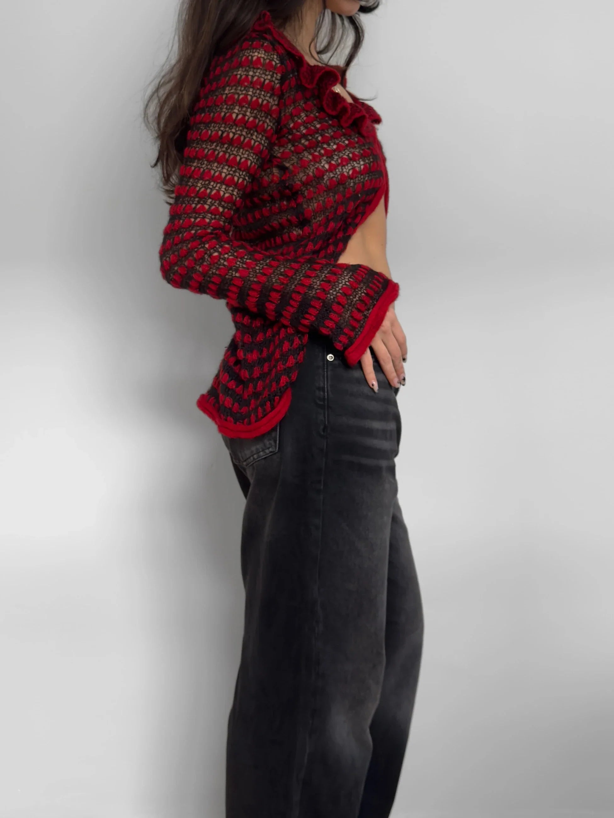 Burgundy Mohair Cardigan