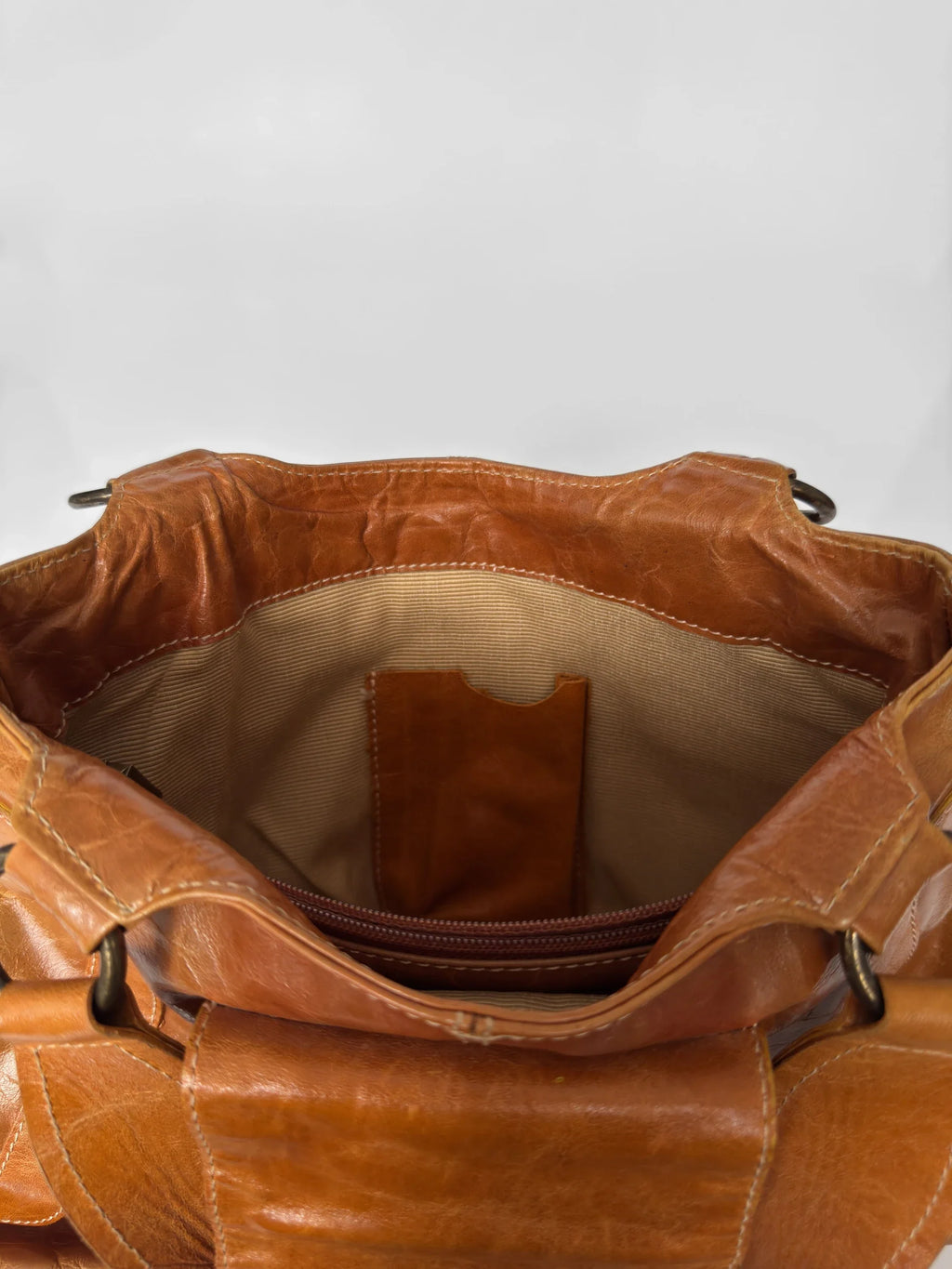 Orange Leather Clutch Bag