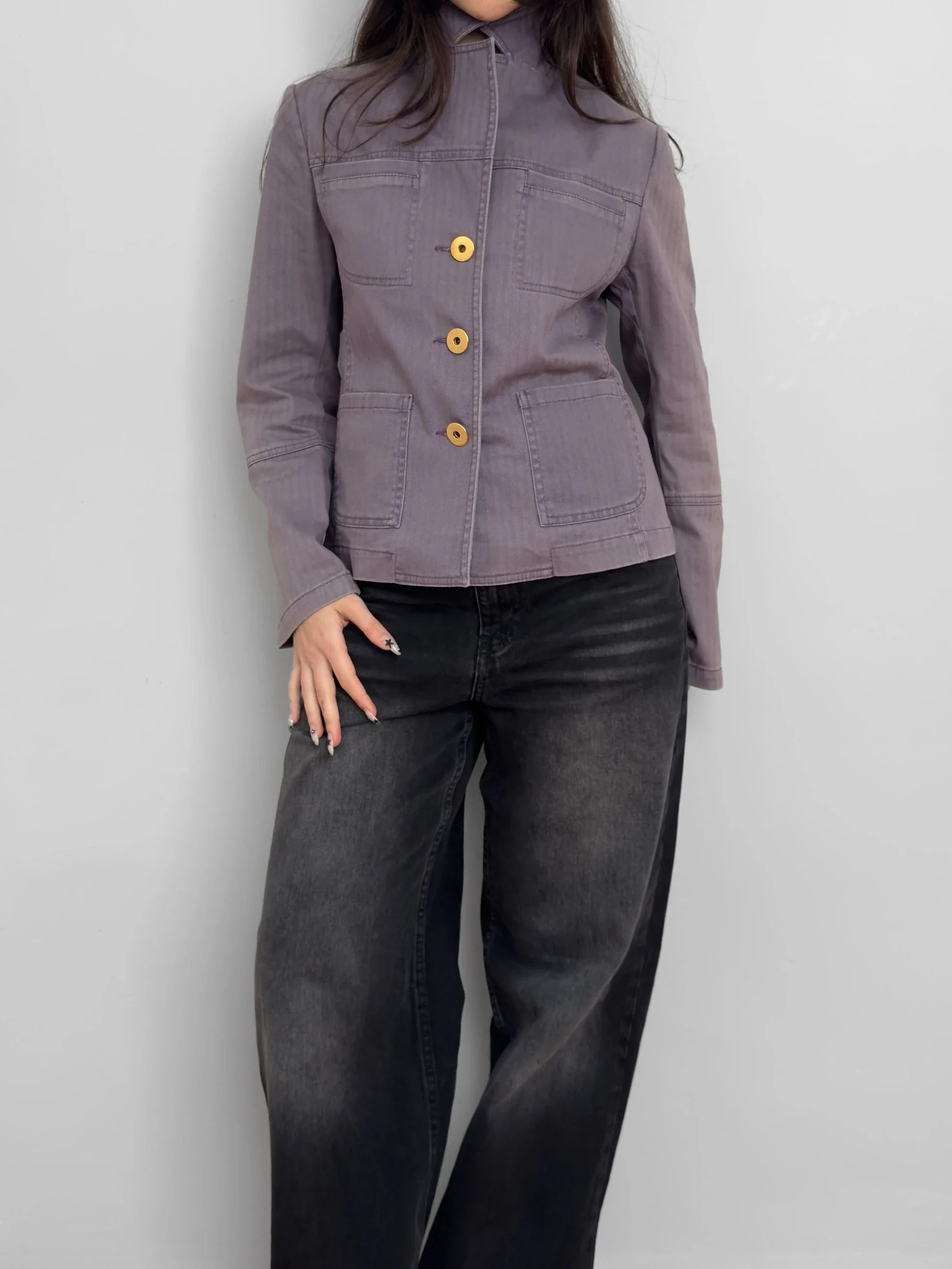 Lilac Denim Jacket