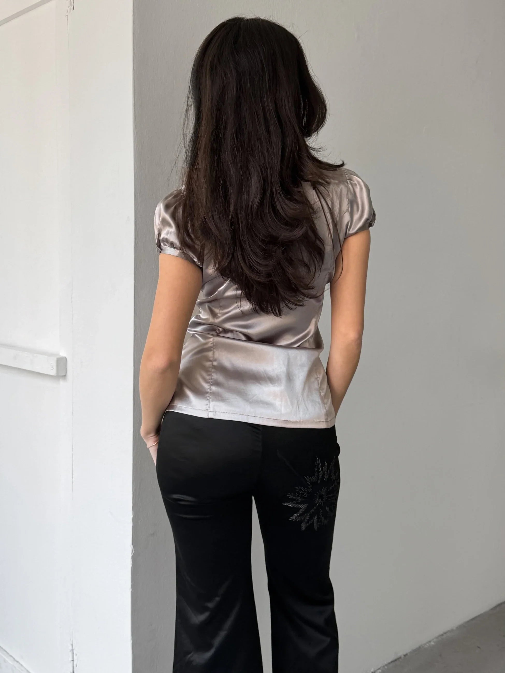 Grey Satin Shirt