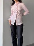 Collar-Detailed Striped Shirt