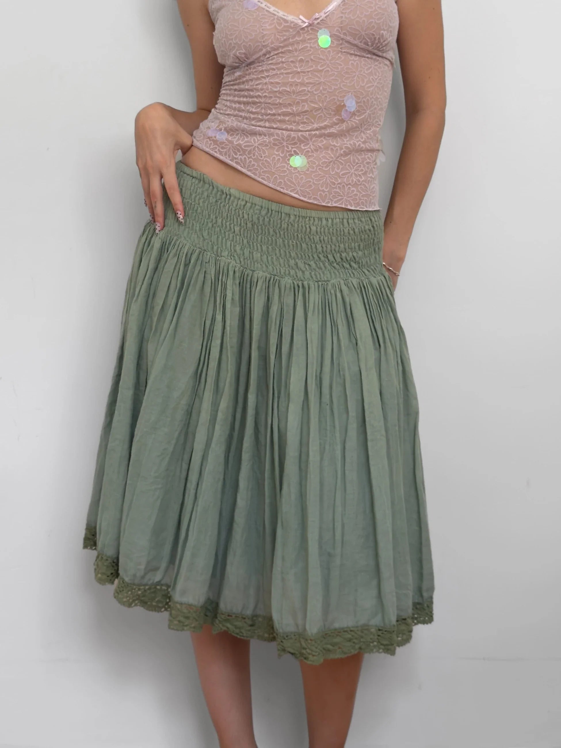 Green Midi Skirt