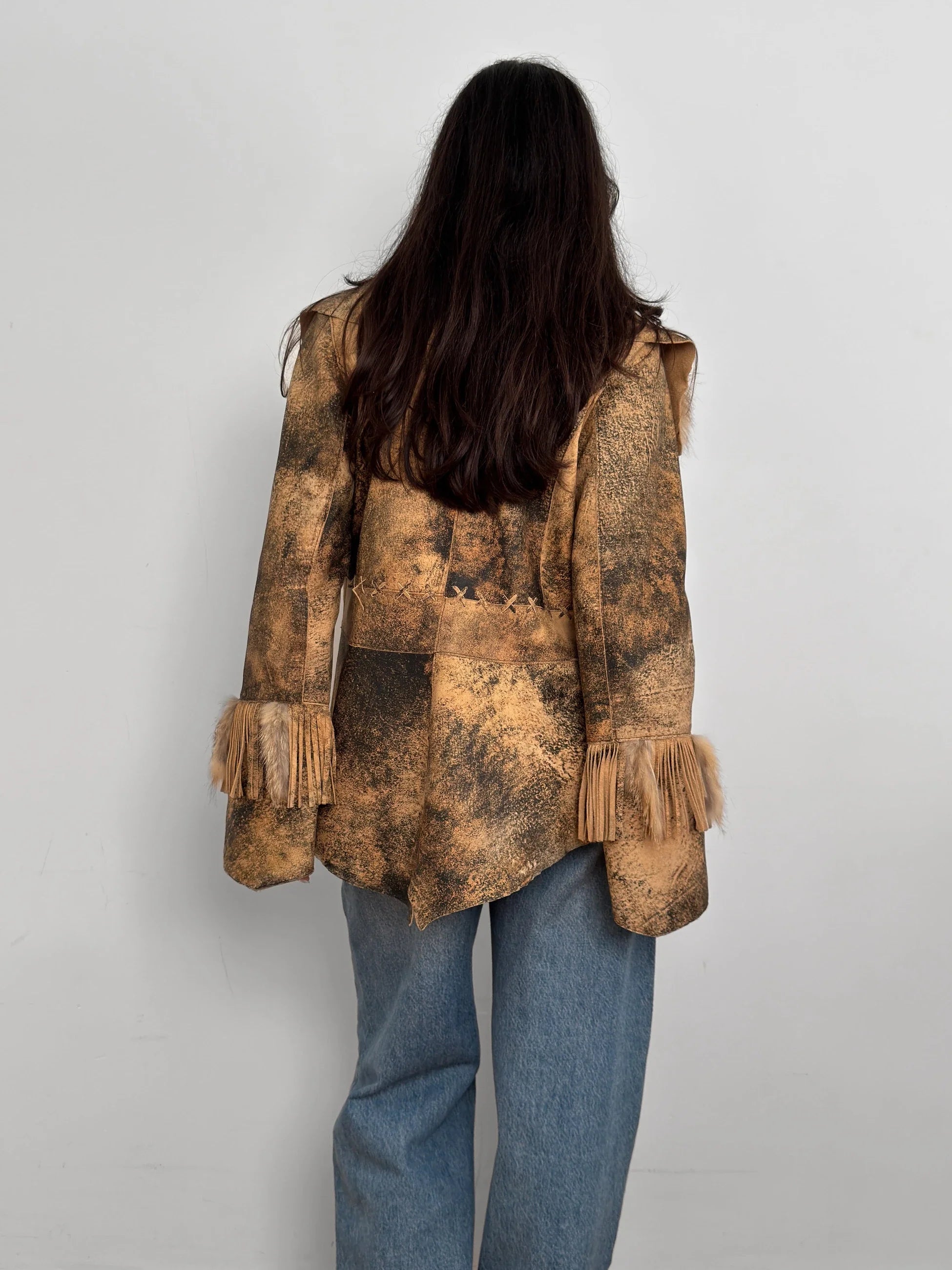 Fur-Detailed Leather Jacket