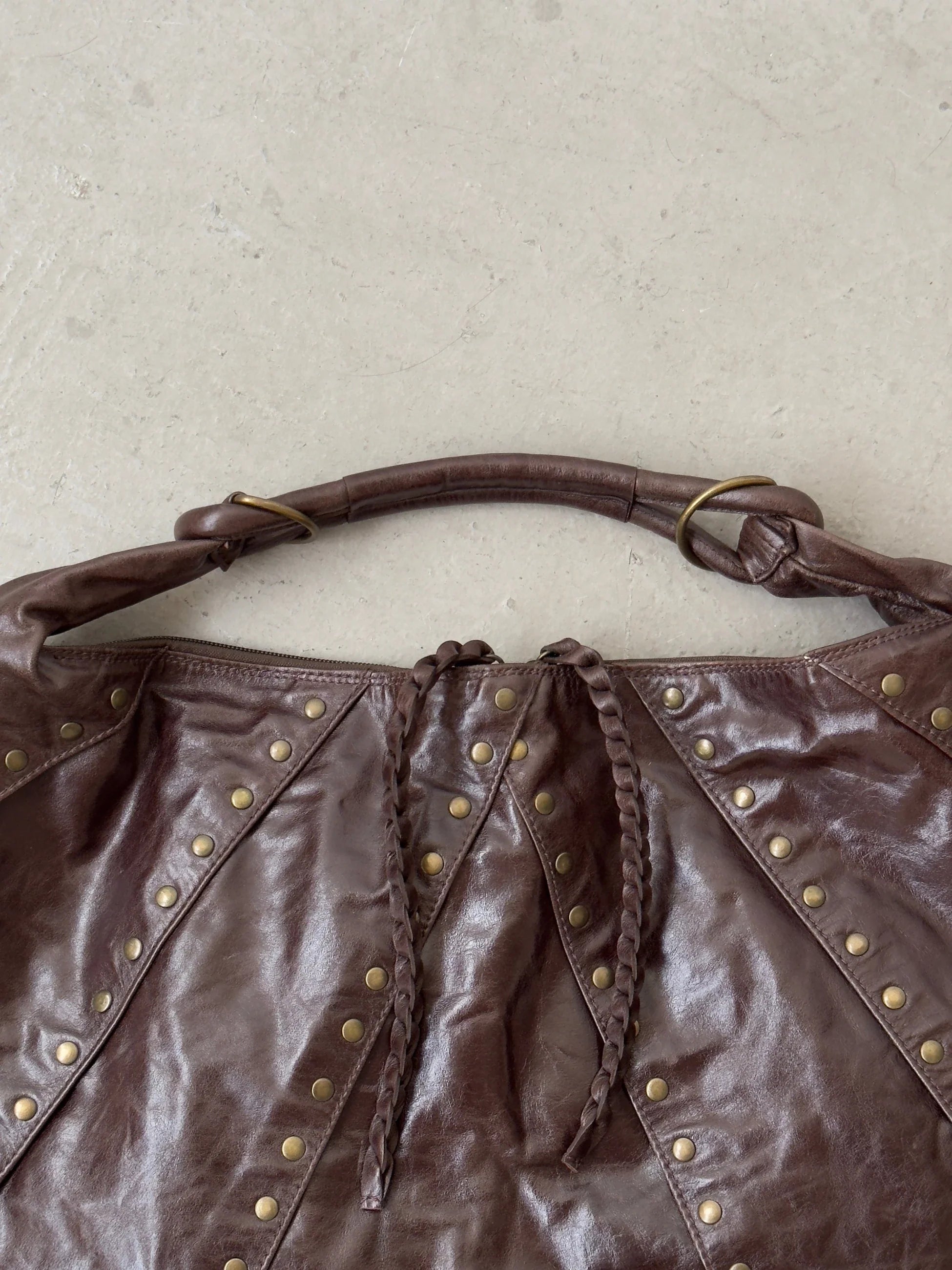 Vakko Leather Hobo Bag