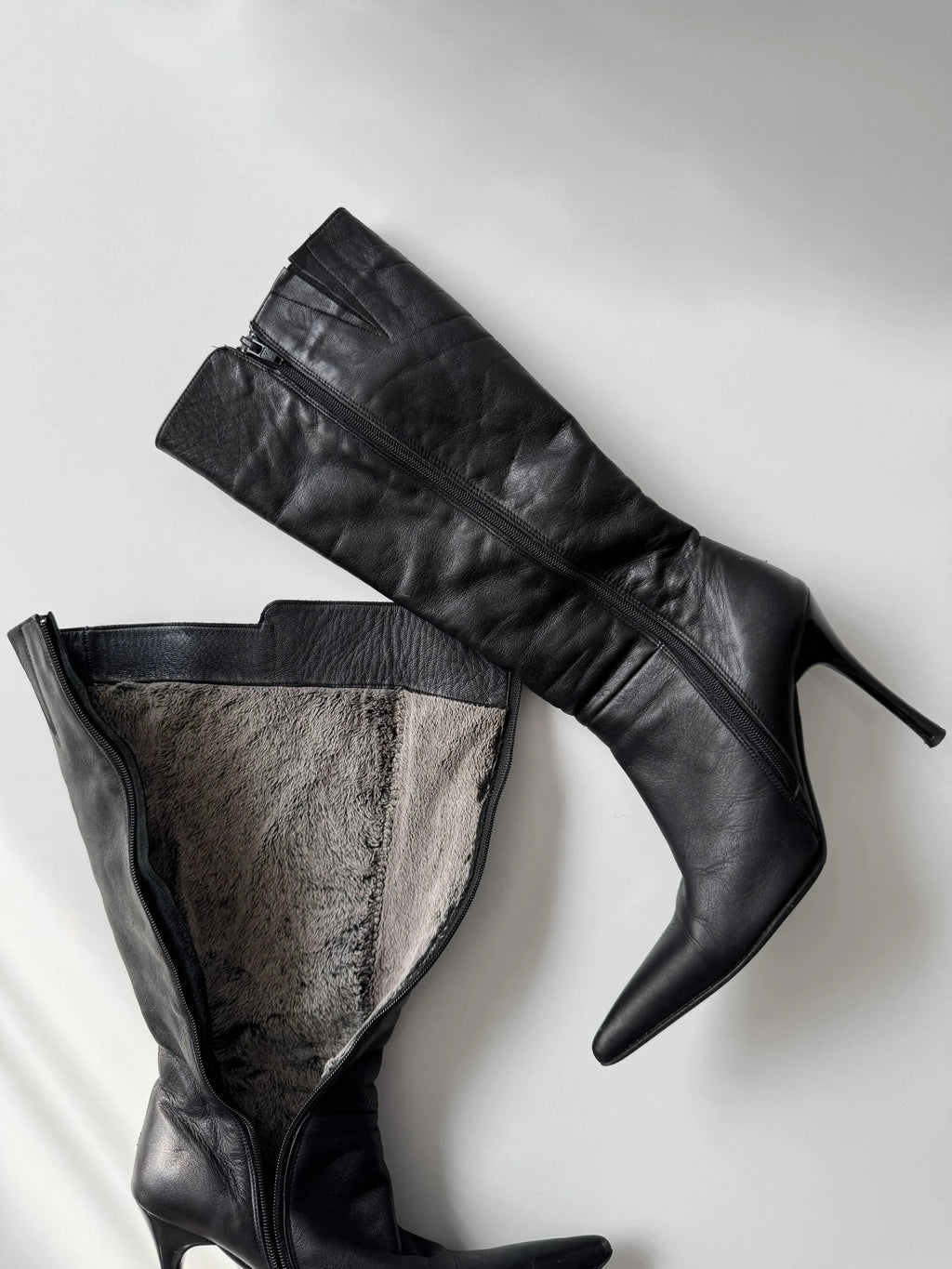 Fur-Lined Leather Boots