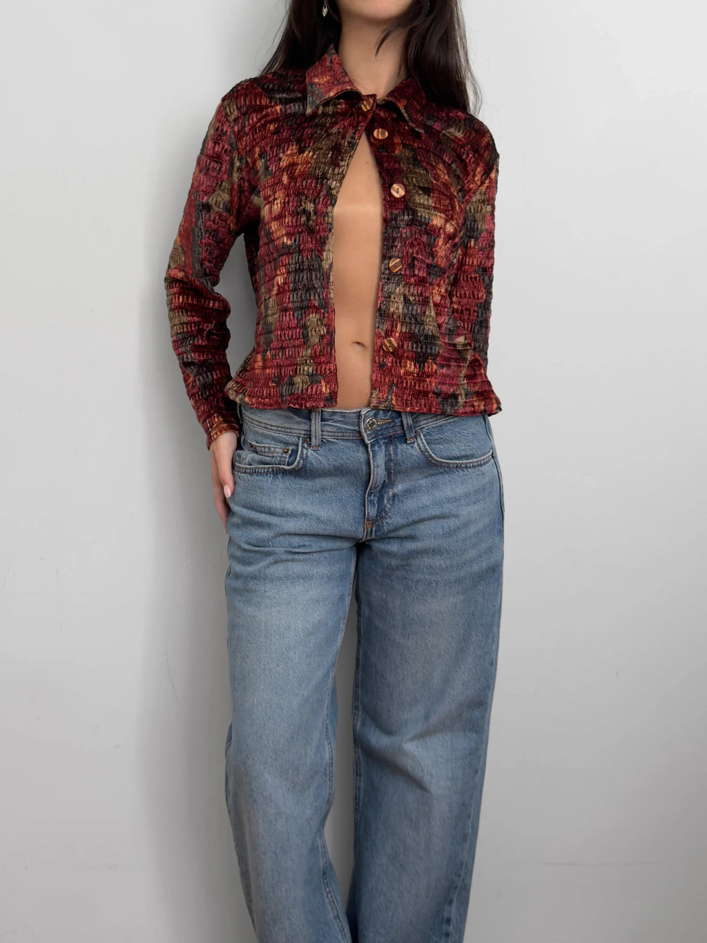 Patterned Velvet Shirt