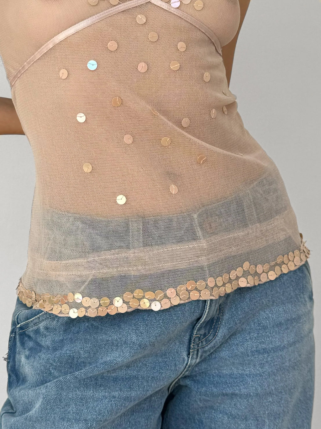 Sequin Sheer Blouse