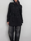 Black Wool Blend Coat