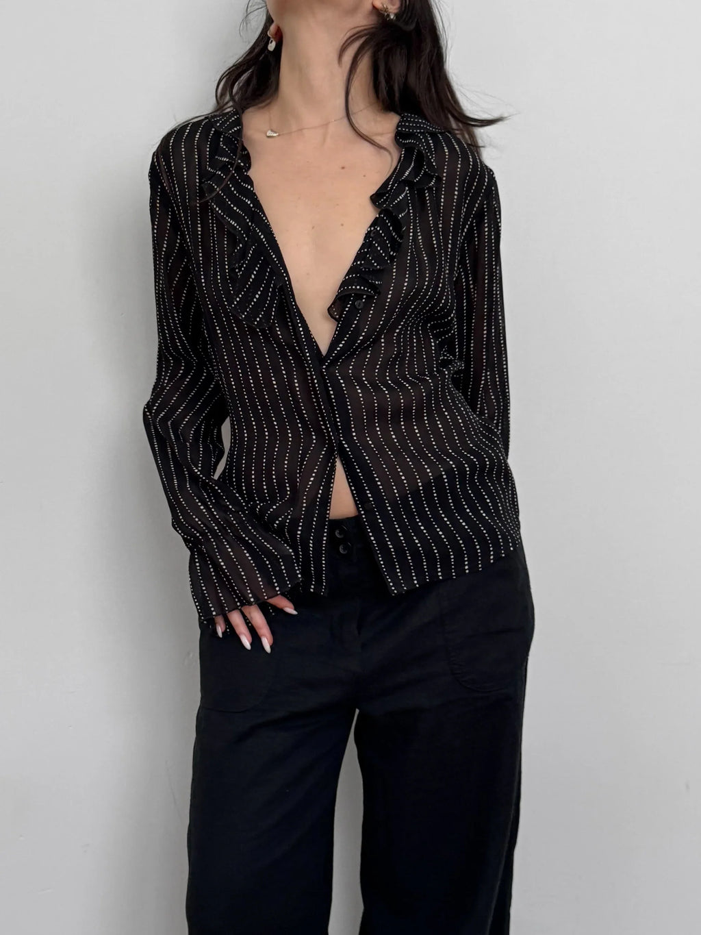 Patterned Chiffon Shirt