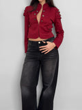 Burgundy Military Jacket