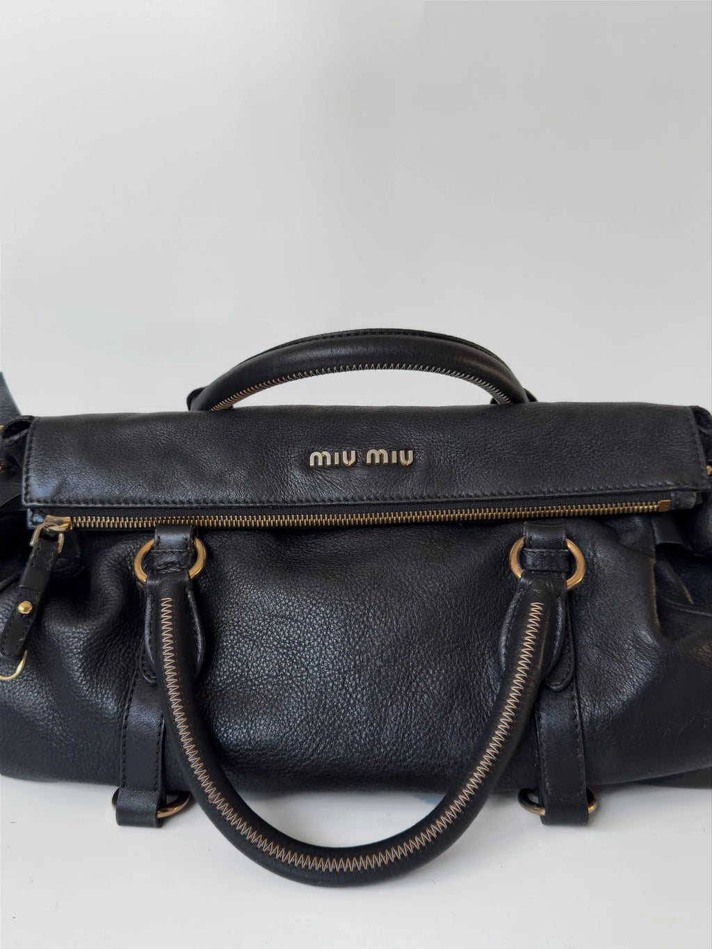 Miu Miu Vitello Lux Bow Satchel Bag