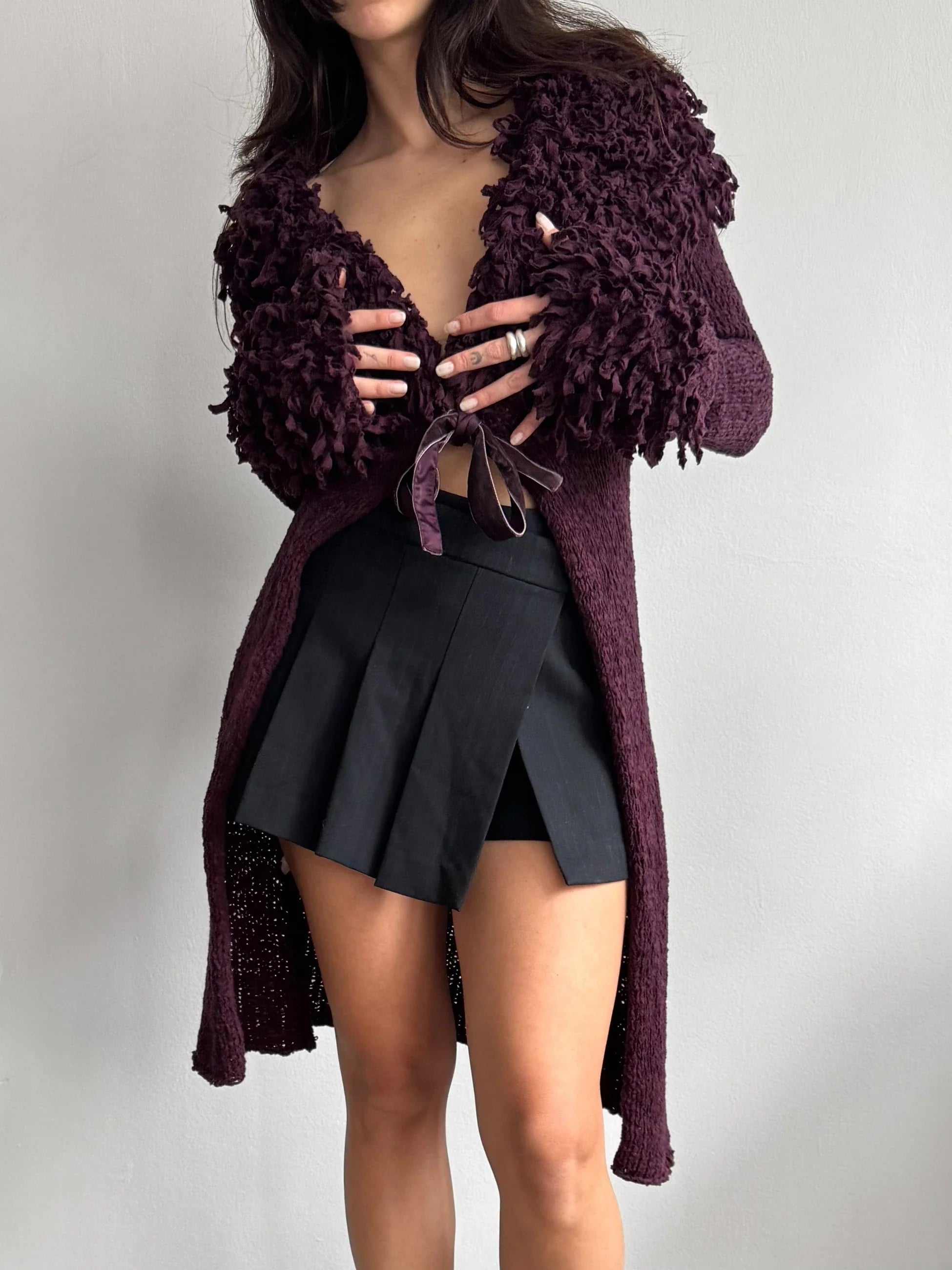Plum Knit Cardigan