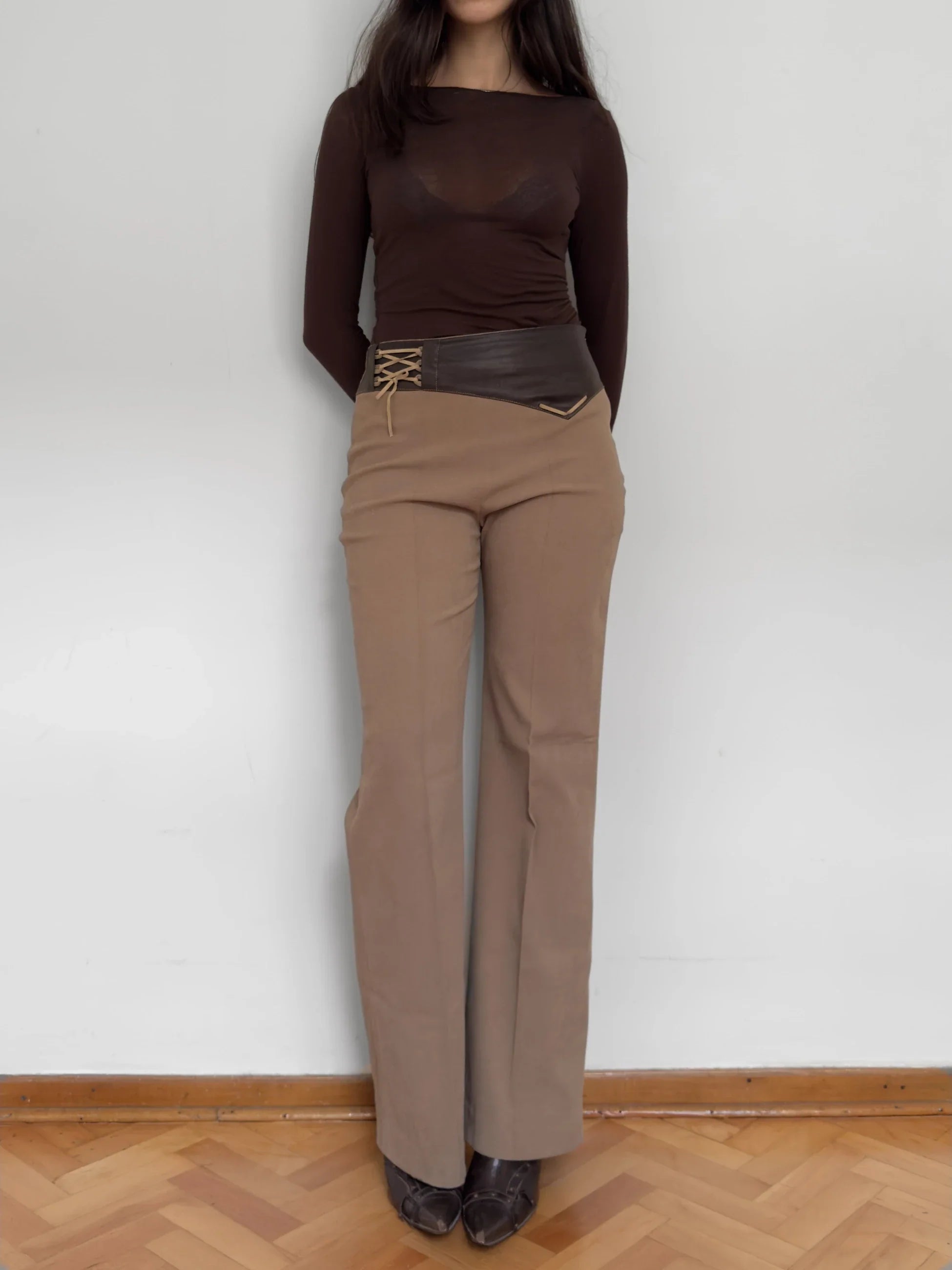 Suede-Look Trousers
