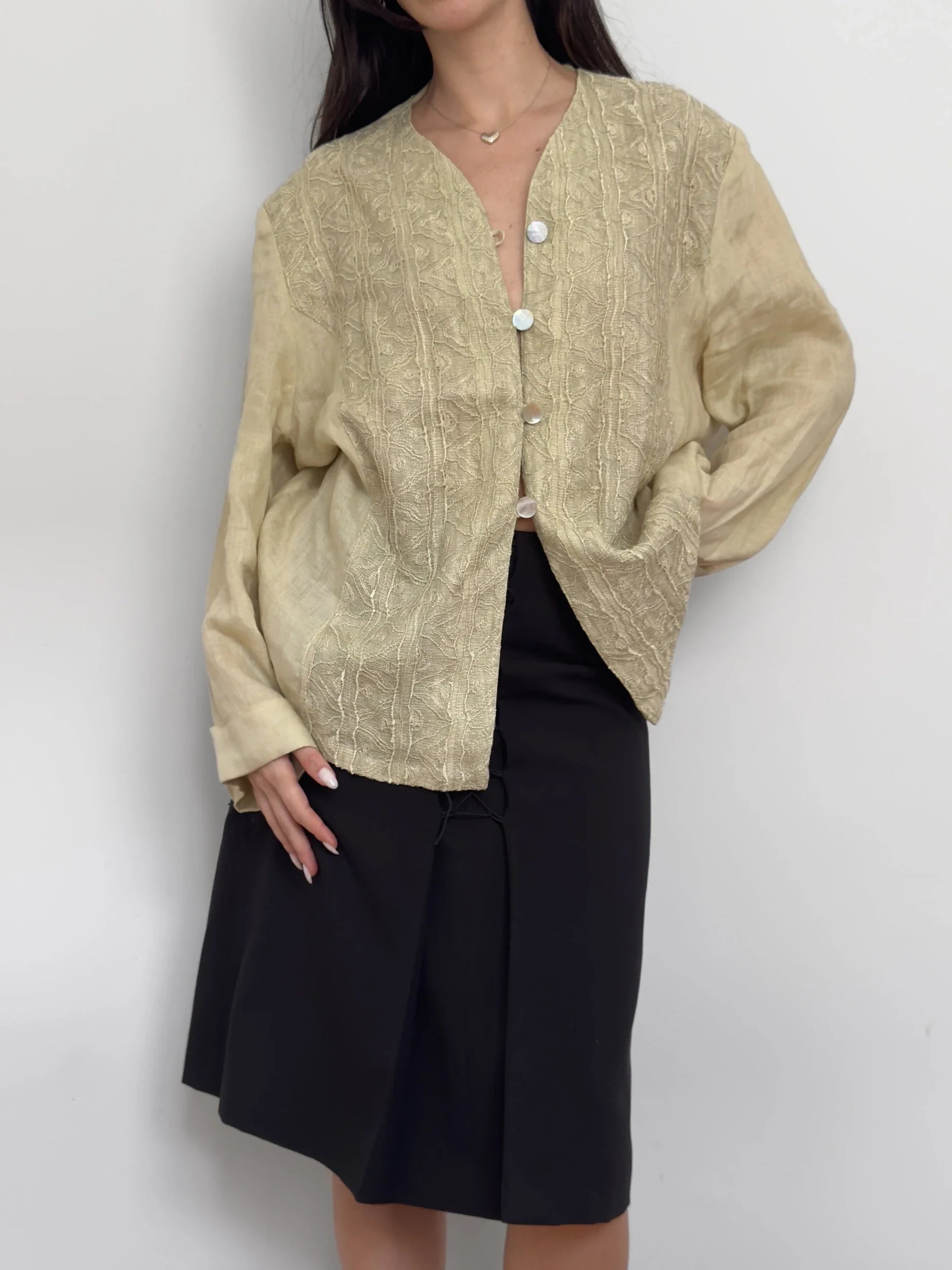Embroidered Linen Shirt