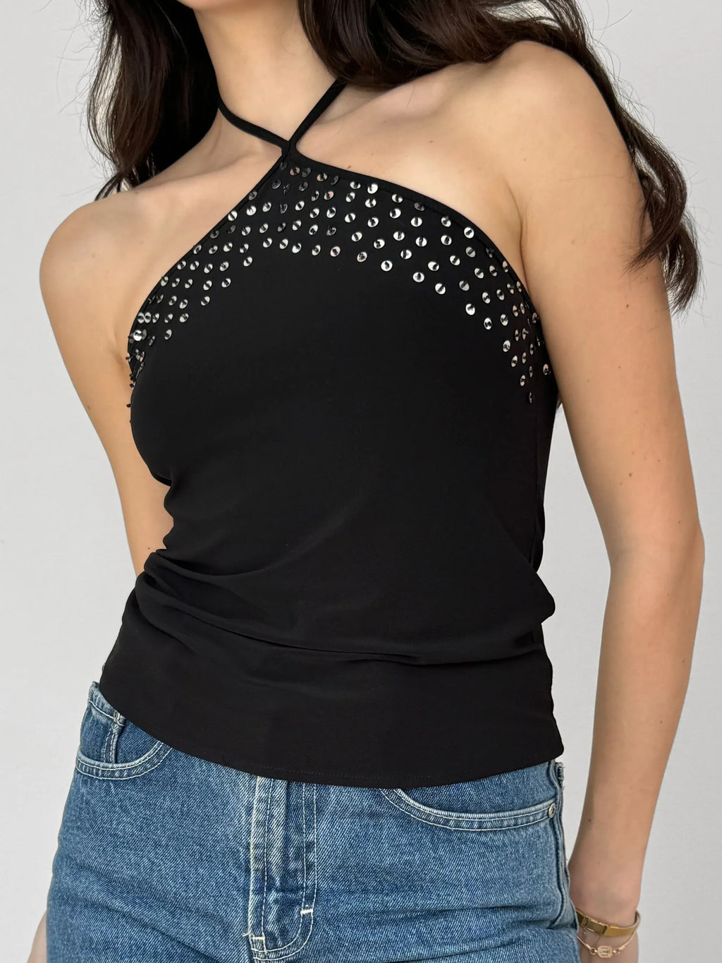 Black Sequin Blouse