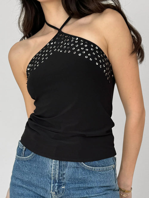 Black Sequin Blouse