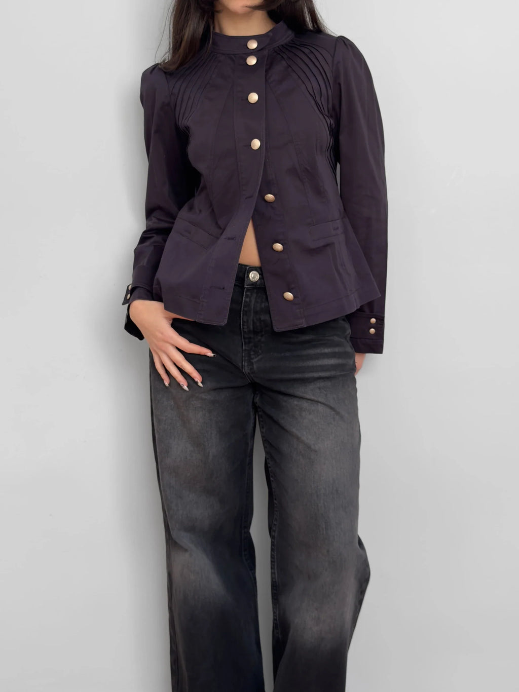 Buttoned Navy Jacket