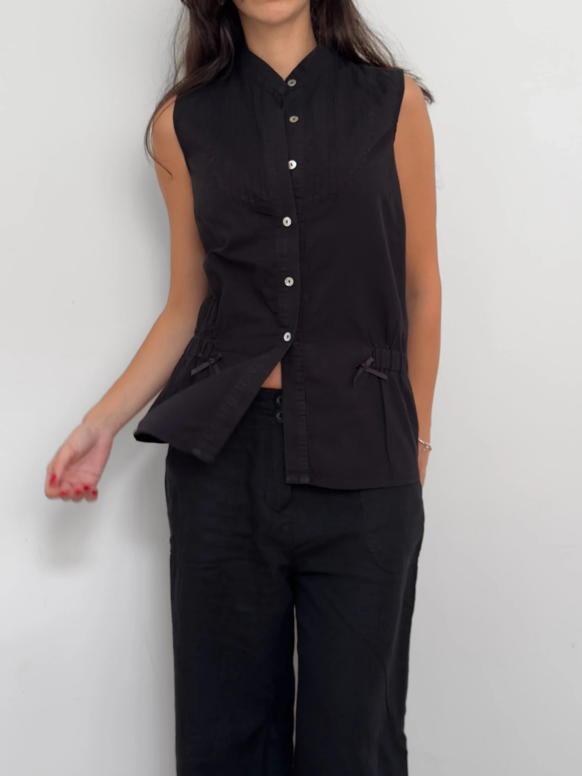 Sleeveless Black Shirt