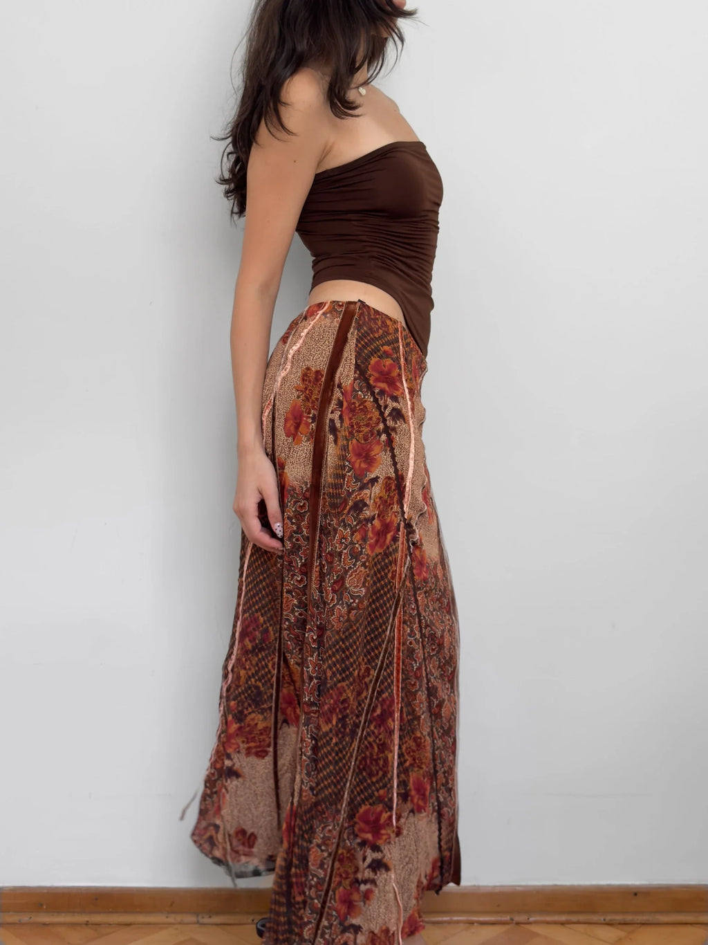 Patterned Chiffon Skirt