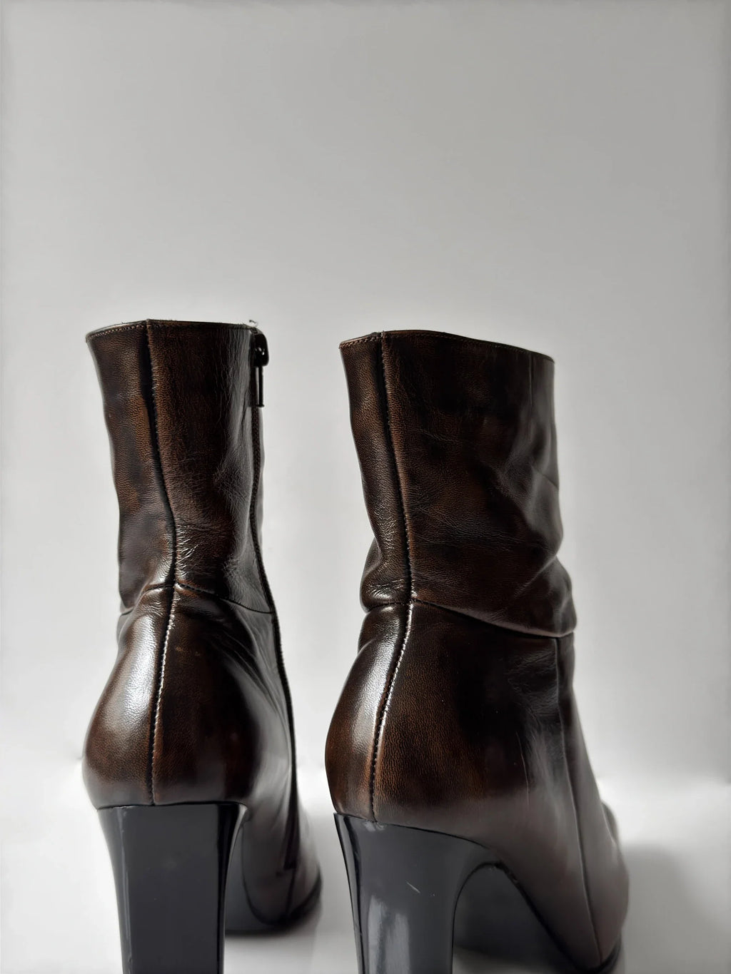 Distressed Leather Ankle Boot